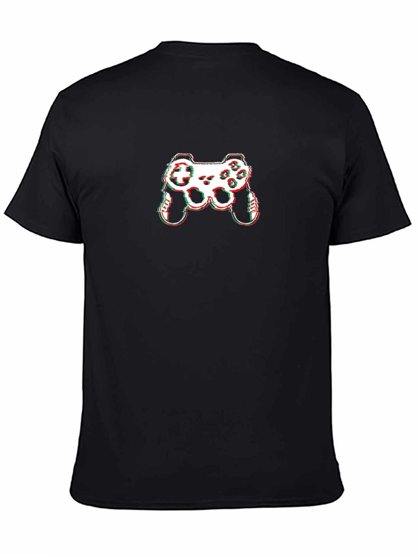 Gamer Glitch Graphic Tee - Black Cotton T-Shirt