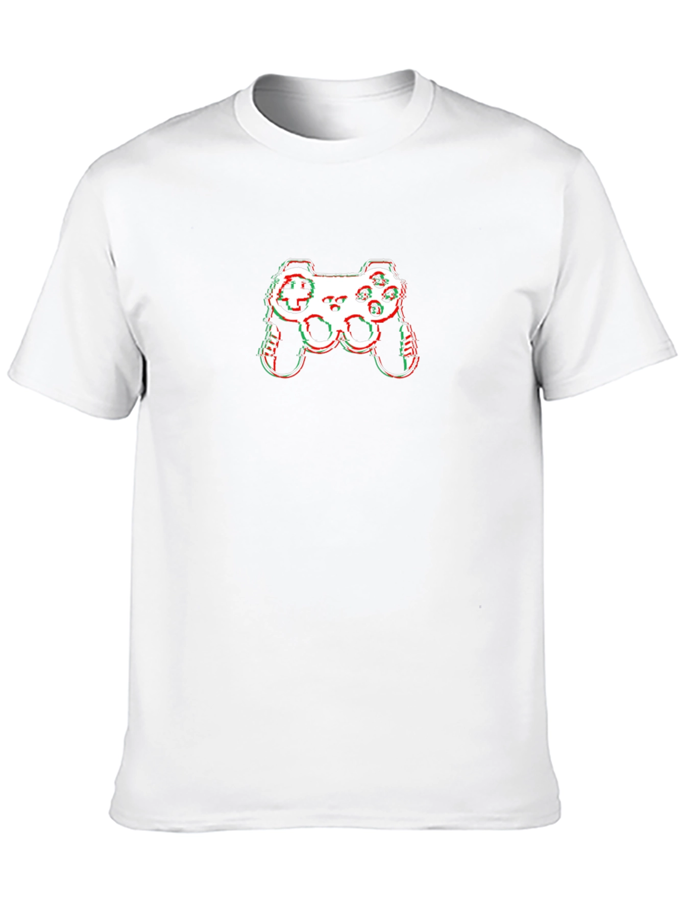 Gamer Glitch Graphic Tee - Black Cotton T-Shirt
