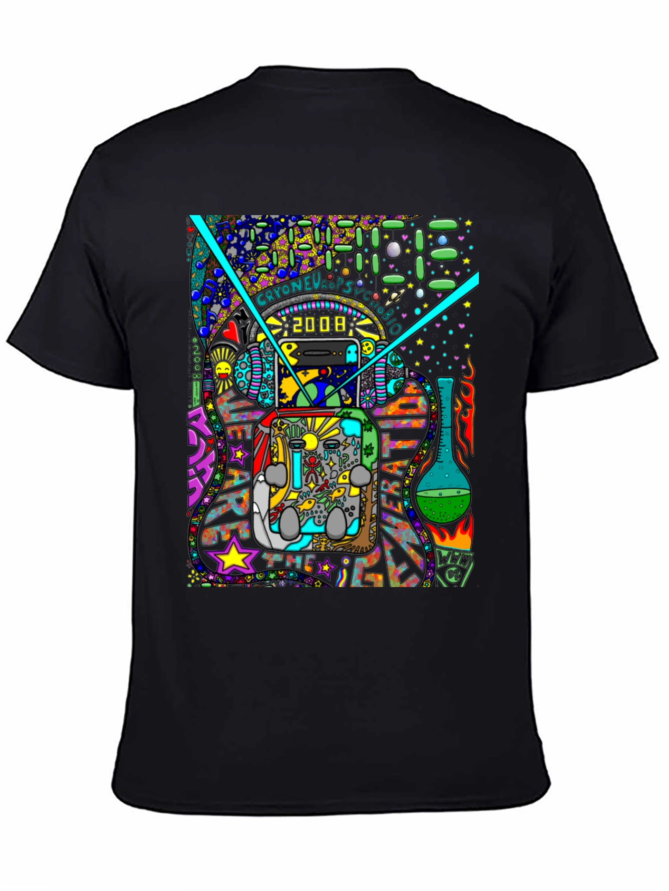 Unique Graphic T-Shirt - Psychedelic 2008 Design