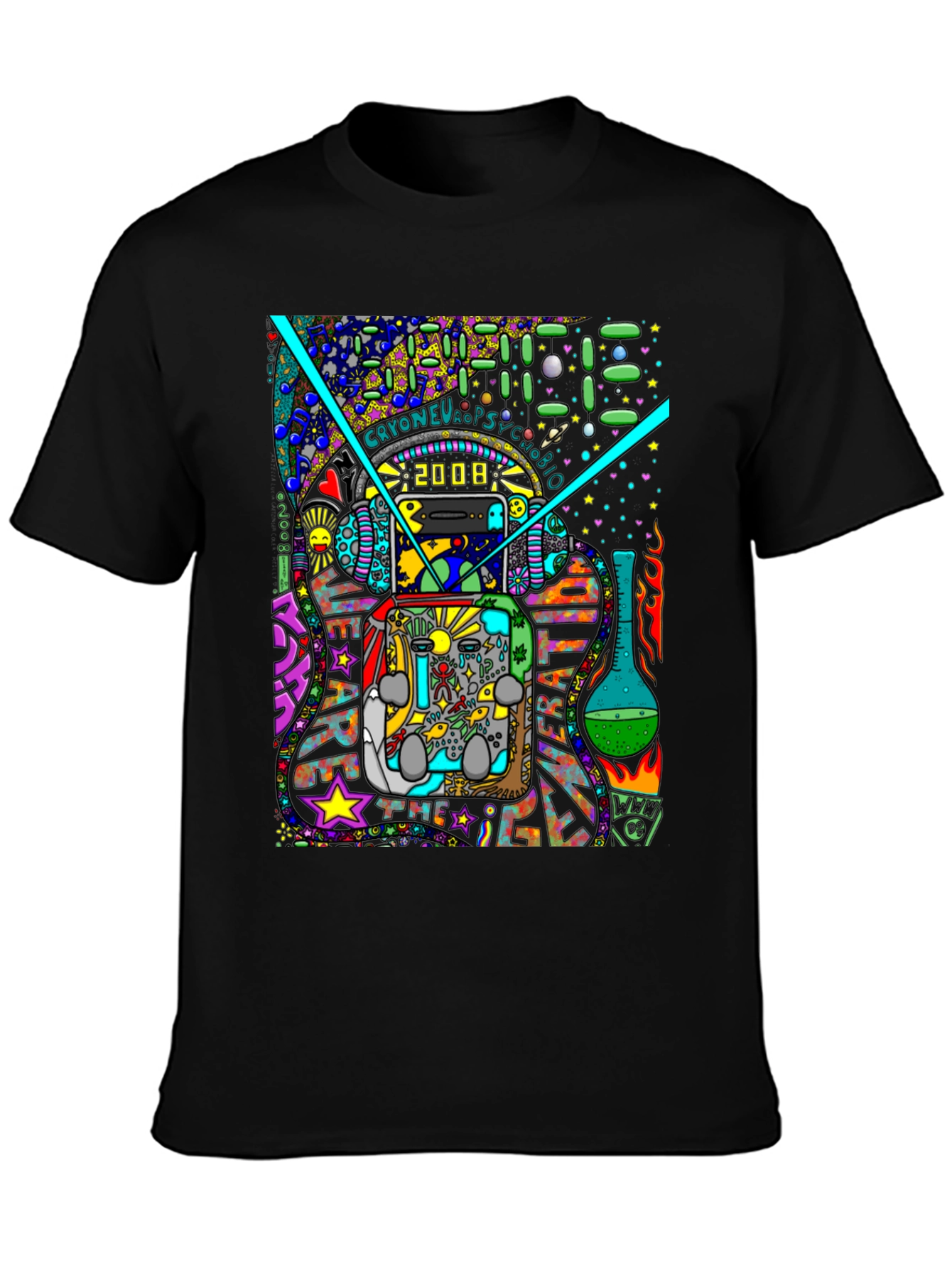 Unique Graphic T-Shirt - Psychedelic 2008 Design
