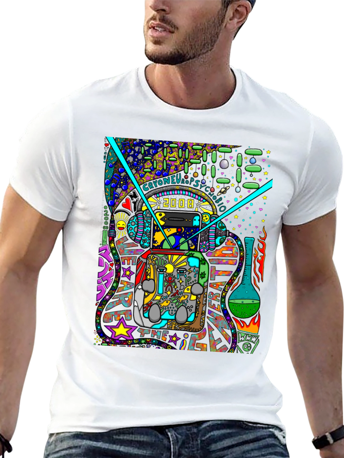 Unique Graphic T-Shirt - Psychedelic 2008 Design