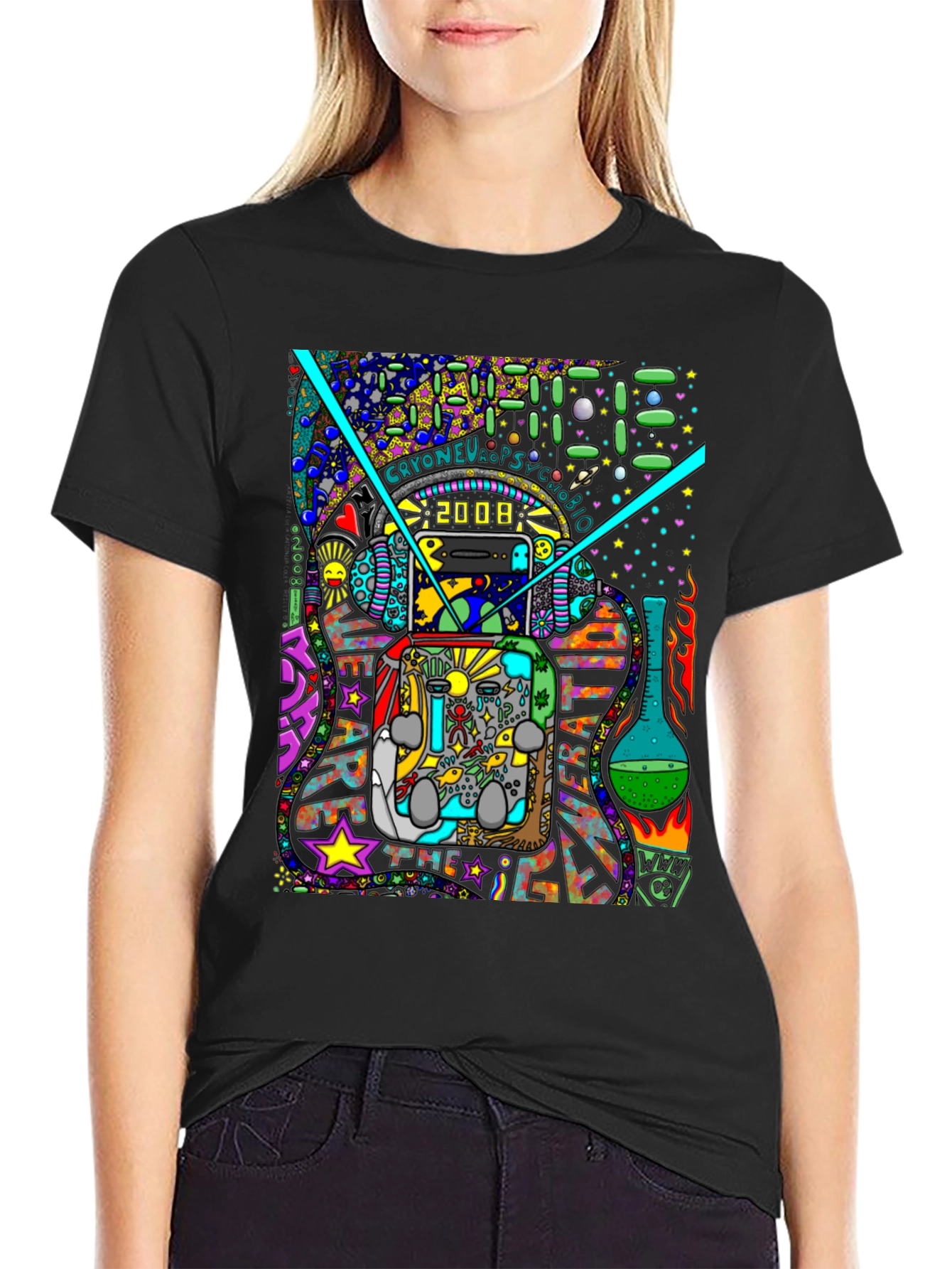 Unique Graphic T-Shirt - Psychedelic 2008 Design