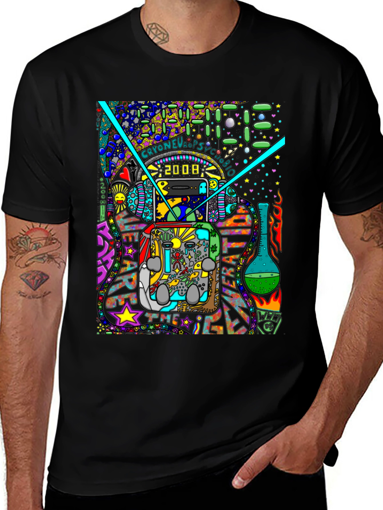 Unique Graphic T-Shirt - Psychedelic 2008 Design