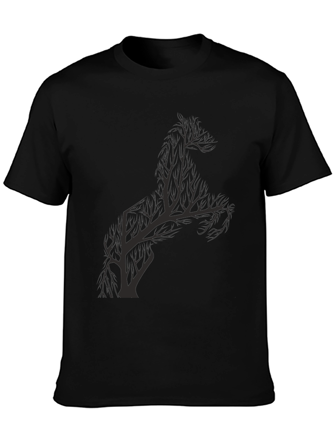Tree Horse Graphic Tee - Mens Black T-Shirt
