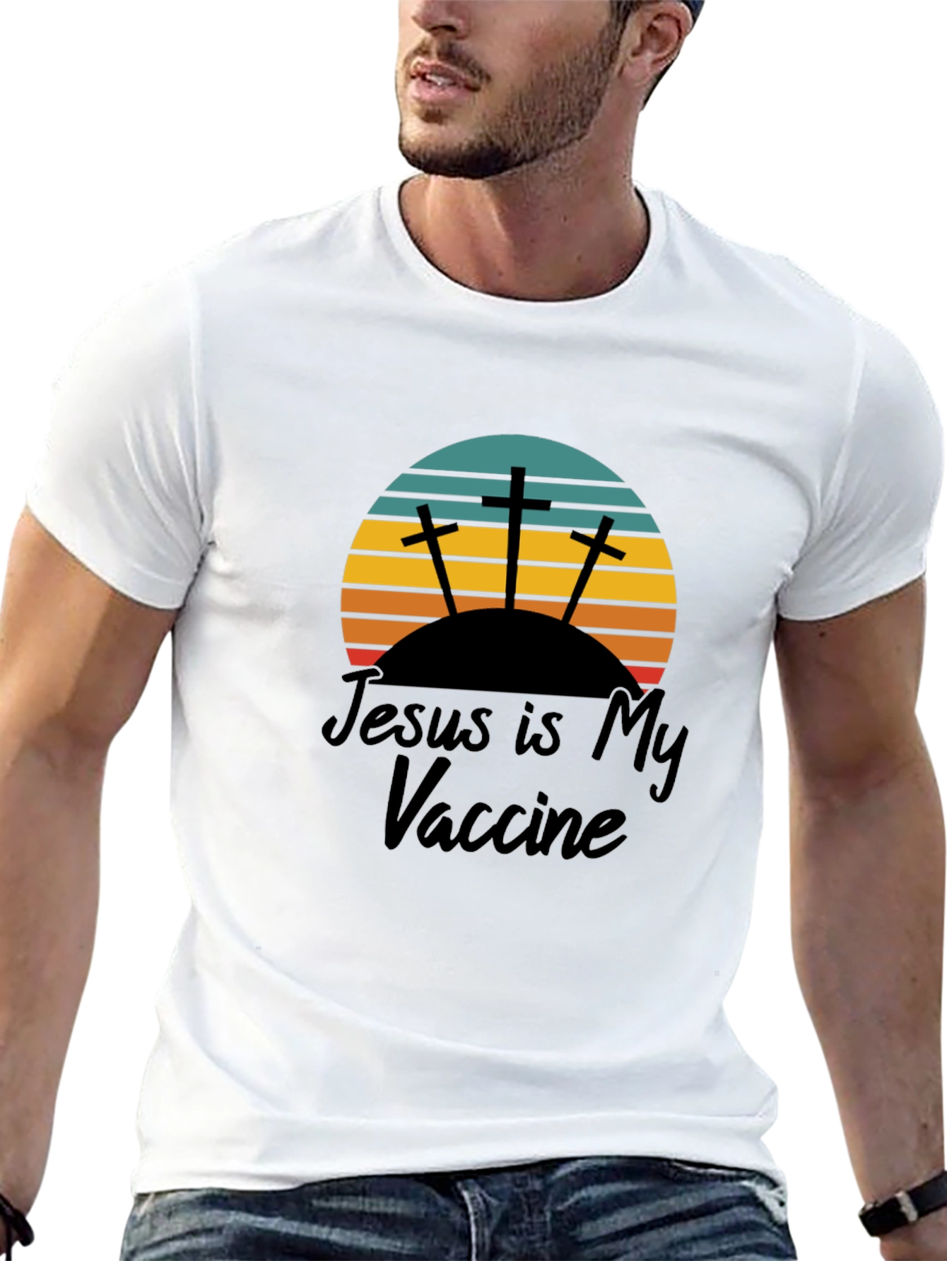 Jesus Is My Vaccine T-Shirt Black Christian Tee