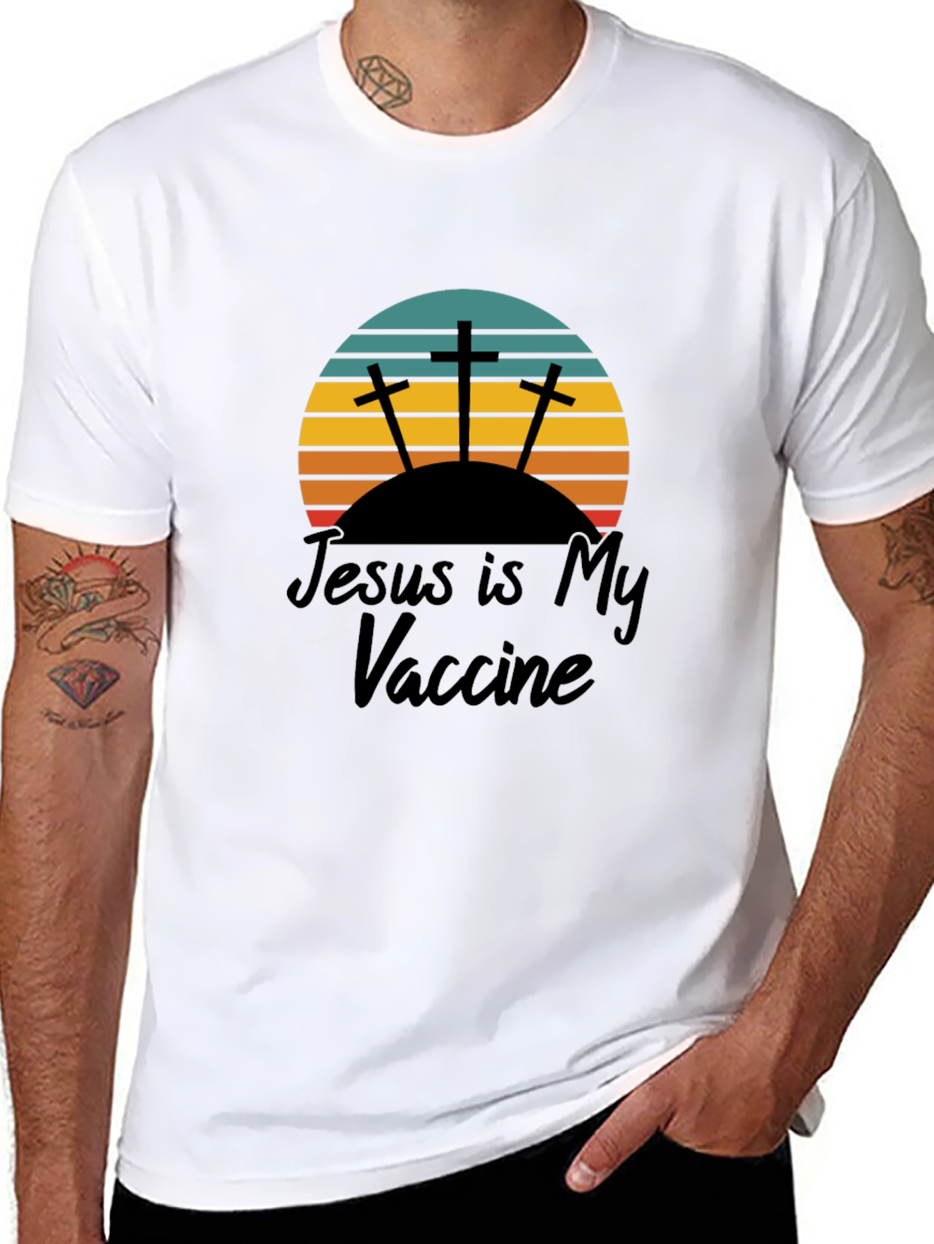 Jesus Is My Vaccine T-Shirt Black Christian Tee