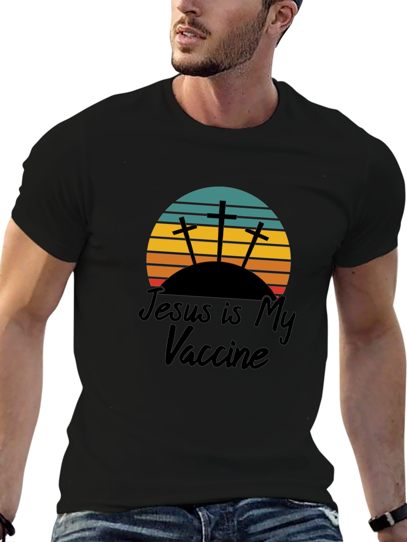 Jesus Is My Vaccine T-Shirt Black Christian Tee