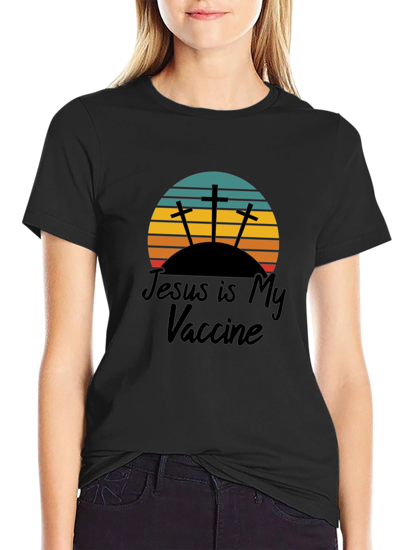 Jesus Is My Vaccine T-Shirt Black Christian Tee