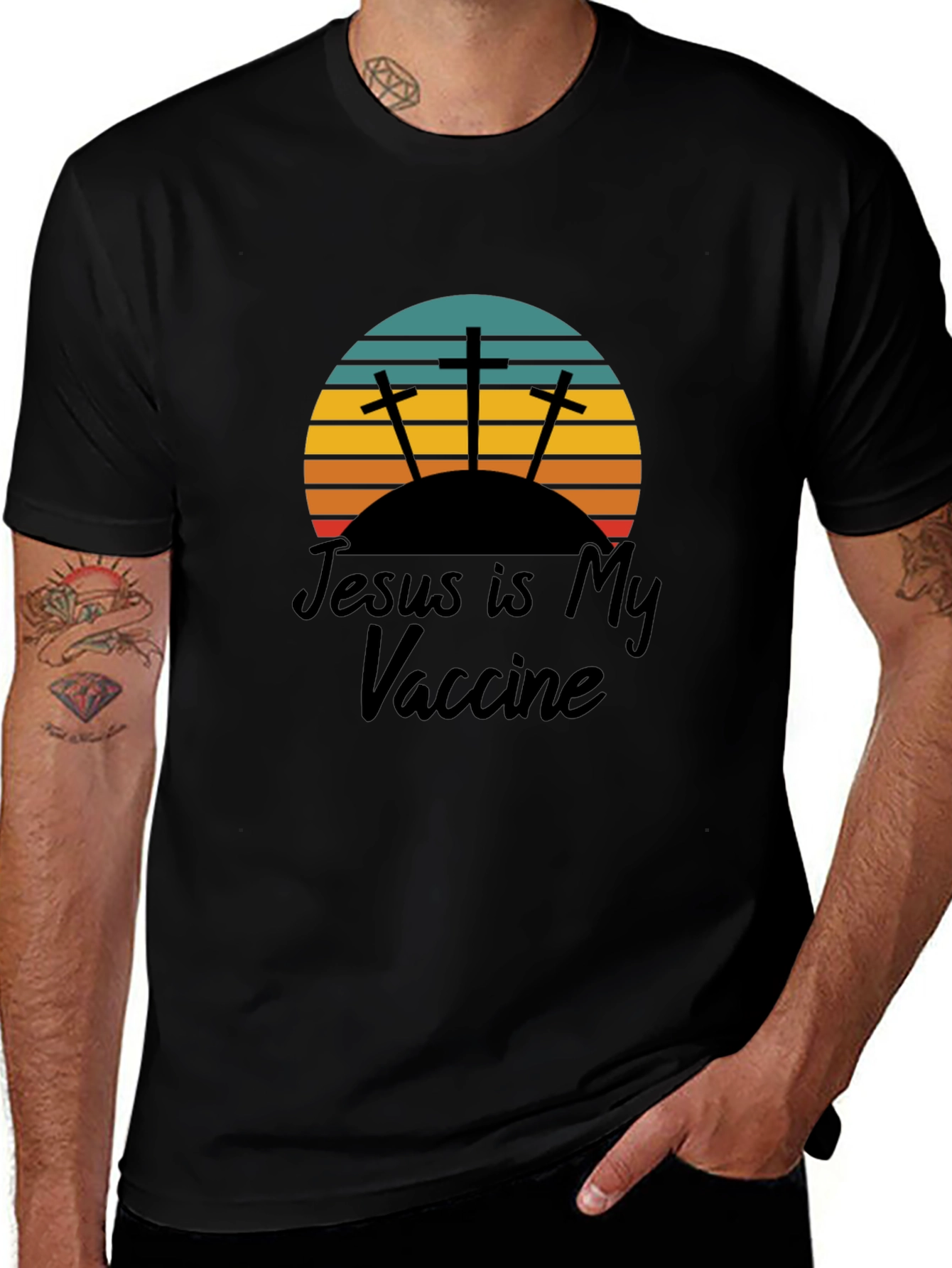 Jesus Is My Vaccine T-Shirt Black Christian Tee