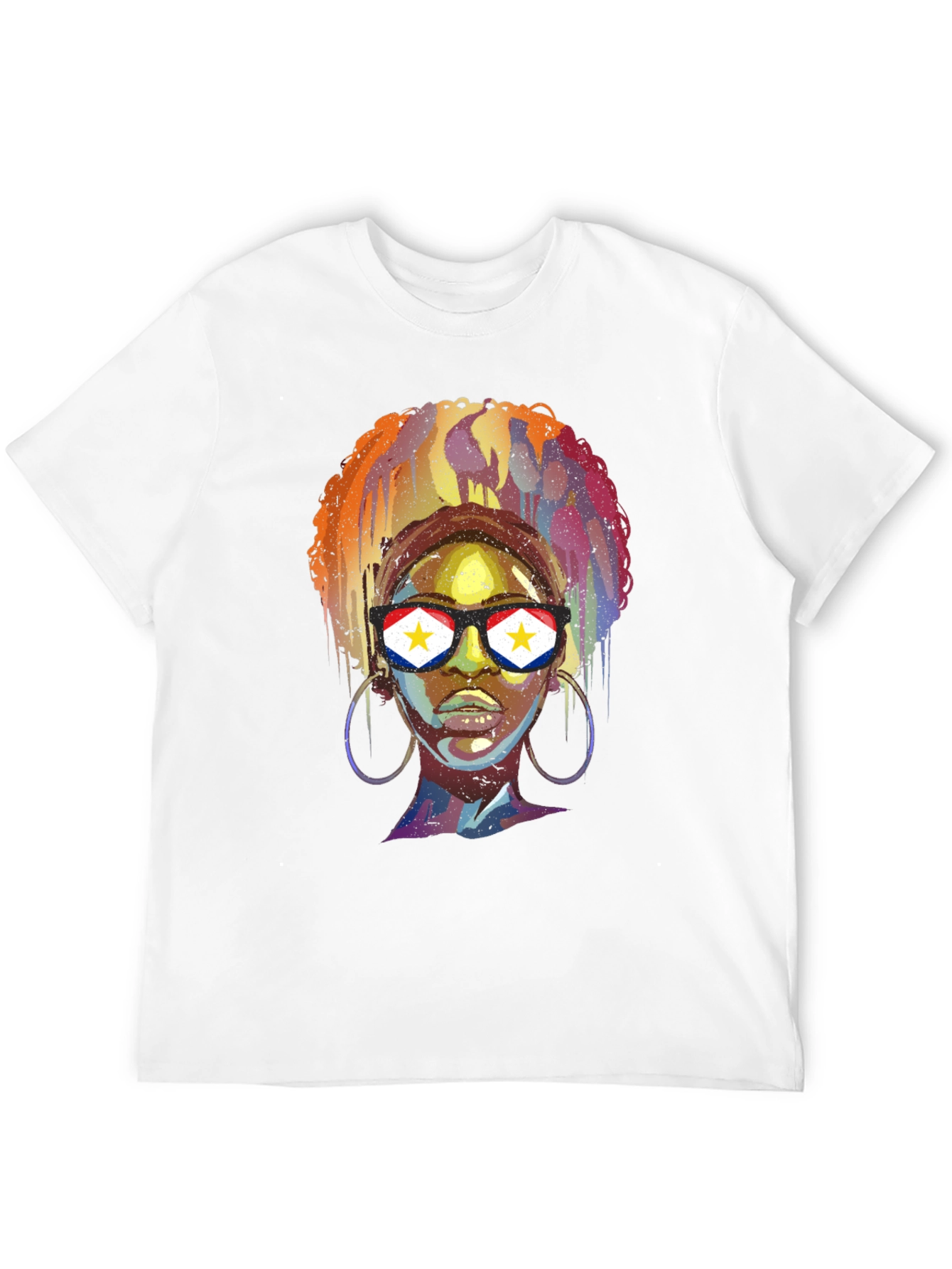 Stylish Black T-Shirt with Artistic Woman Graphic