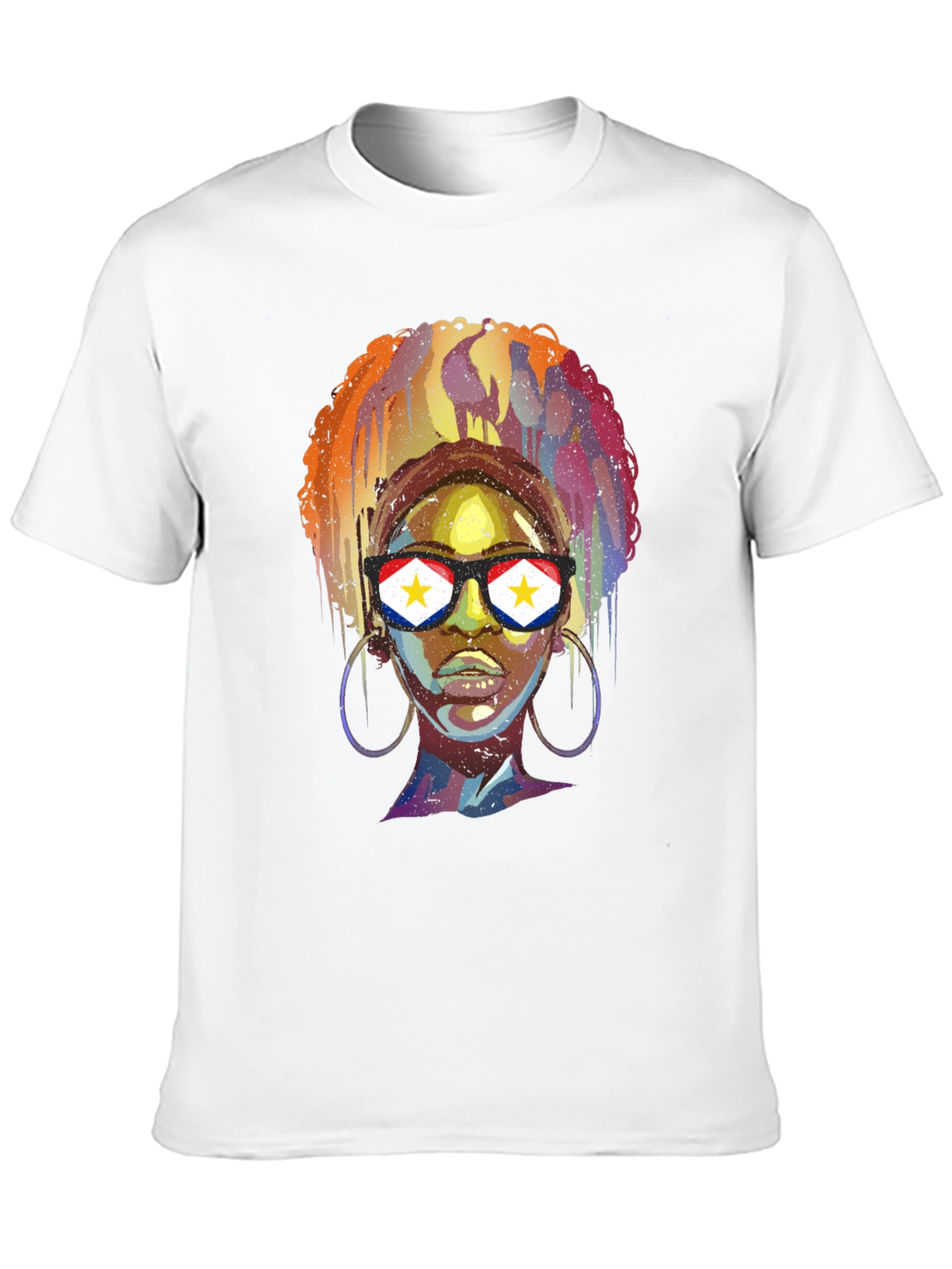 Stylish Black T-Shirt with Artistic Woman Graphic