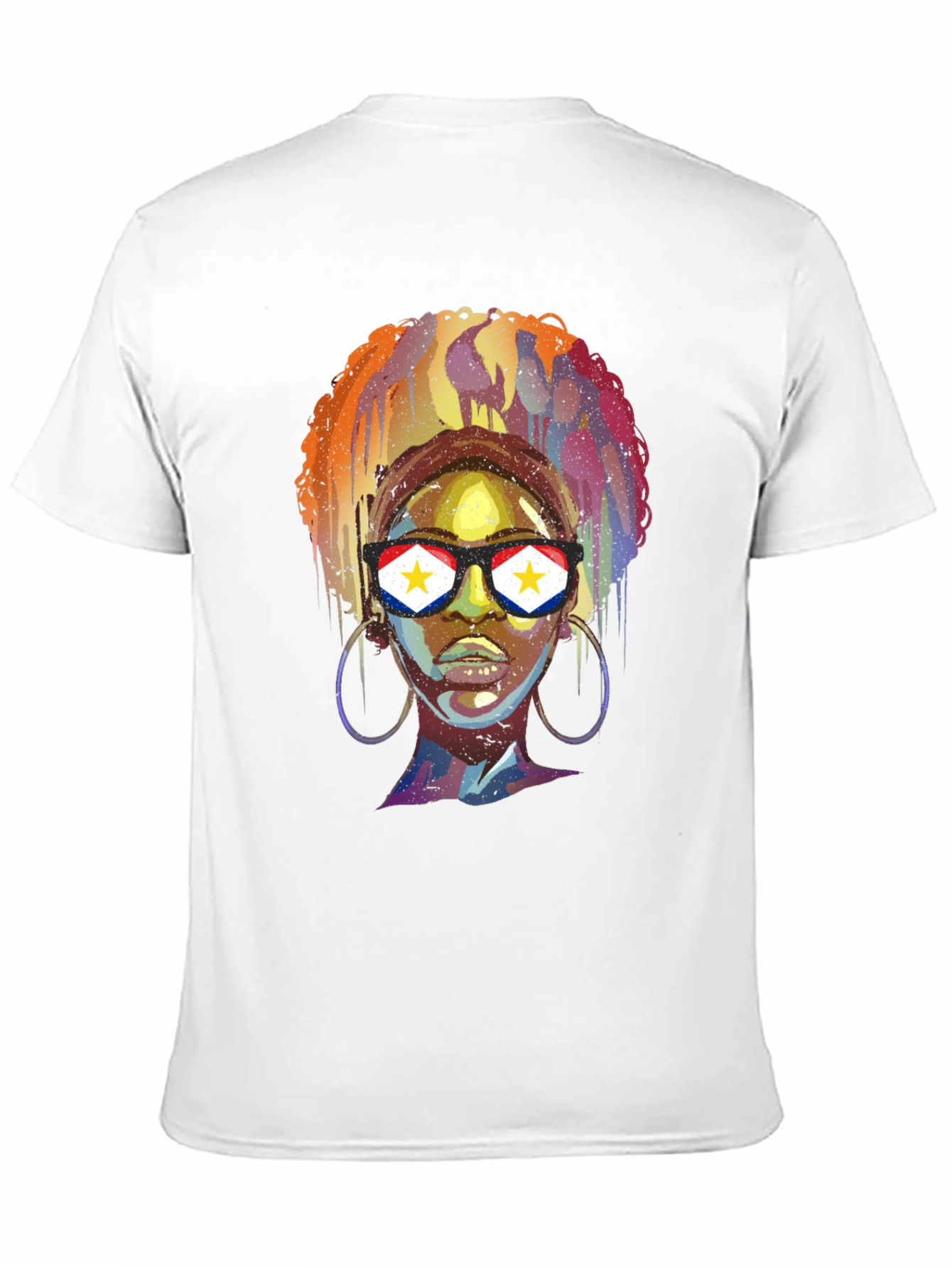 Stylish Black T-Shirt with Artistic Woman Graphic