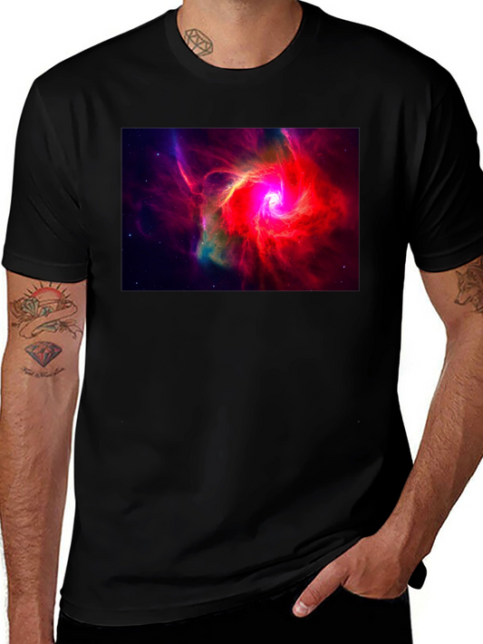 Nebula Graphic Black T-Shirt - Space Art Tee