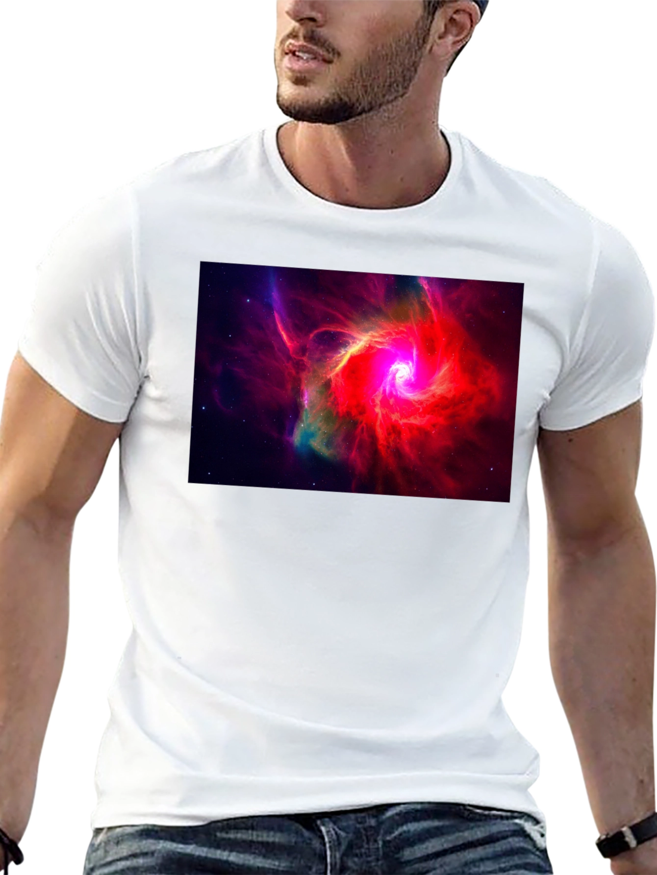 Nebula Graphic Black T-Shirt - Space Art Tee