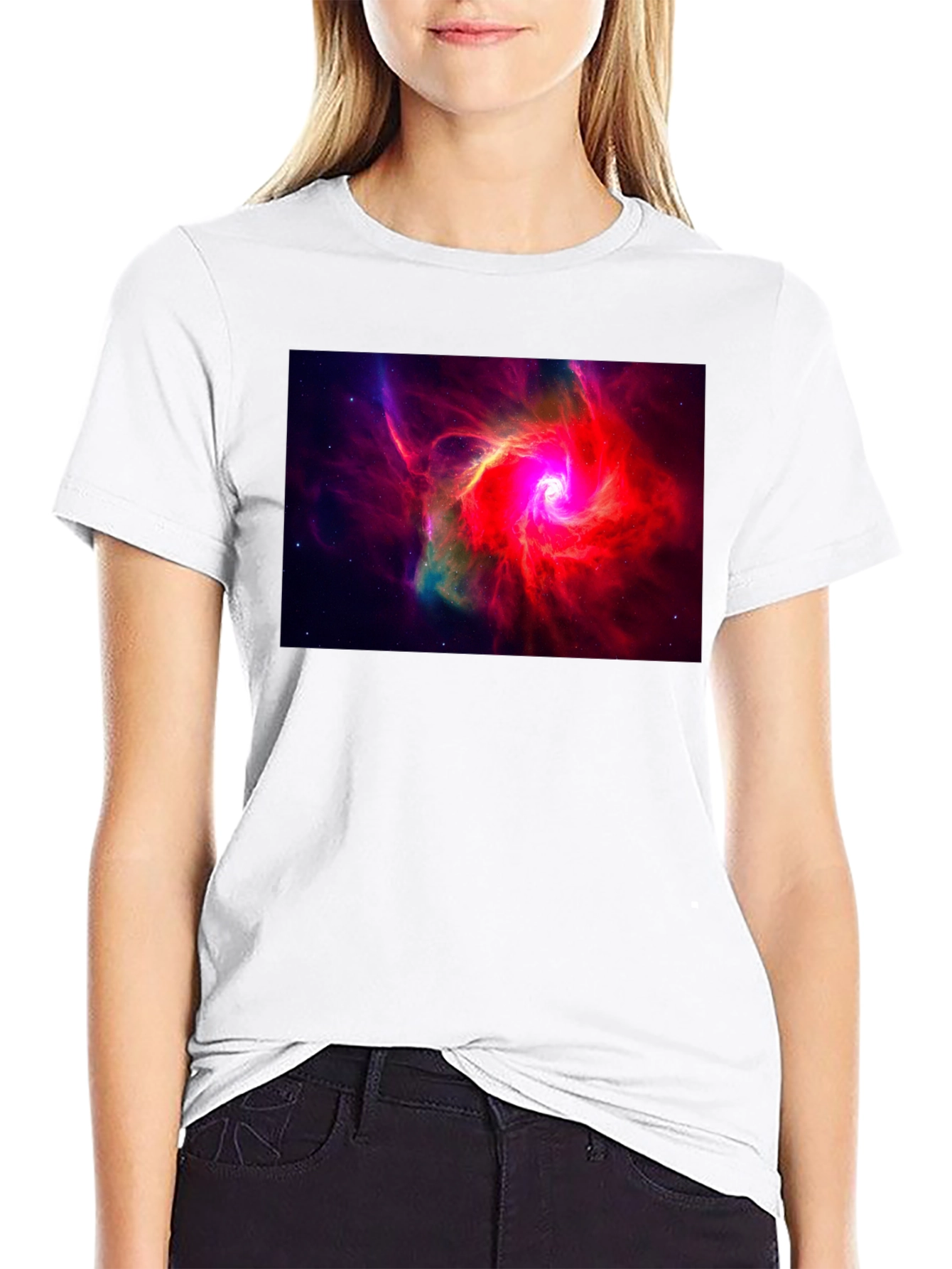 Nebula Graphic Black T-Shirt - Space Art Tee