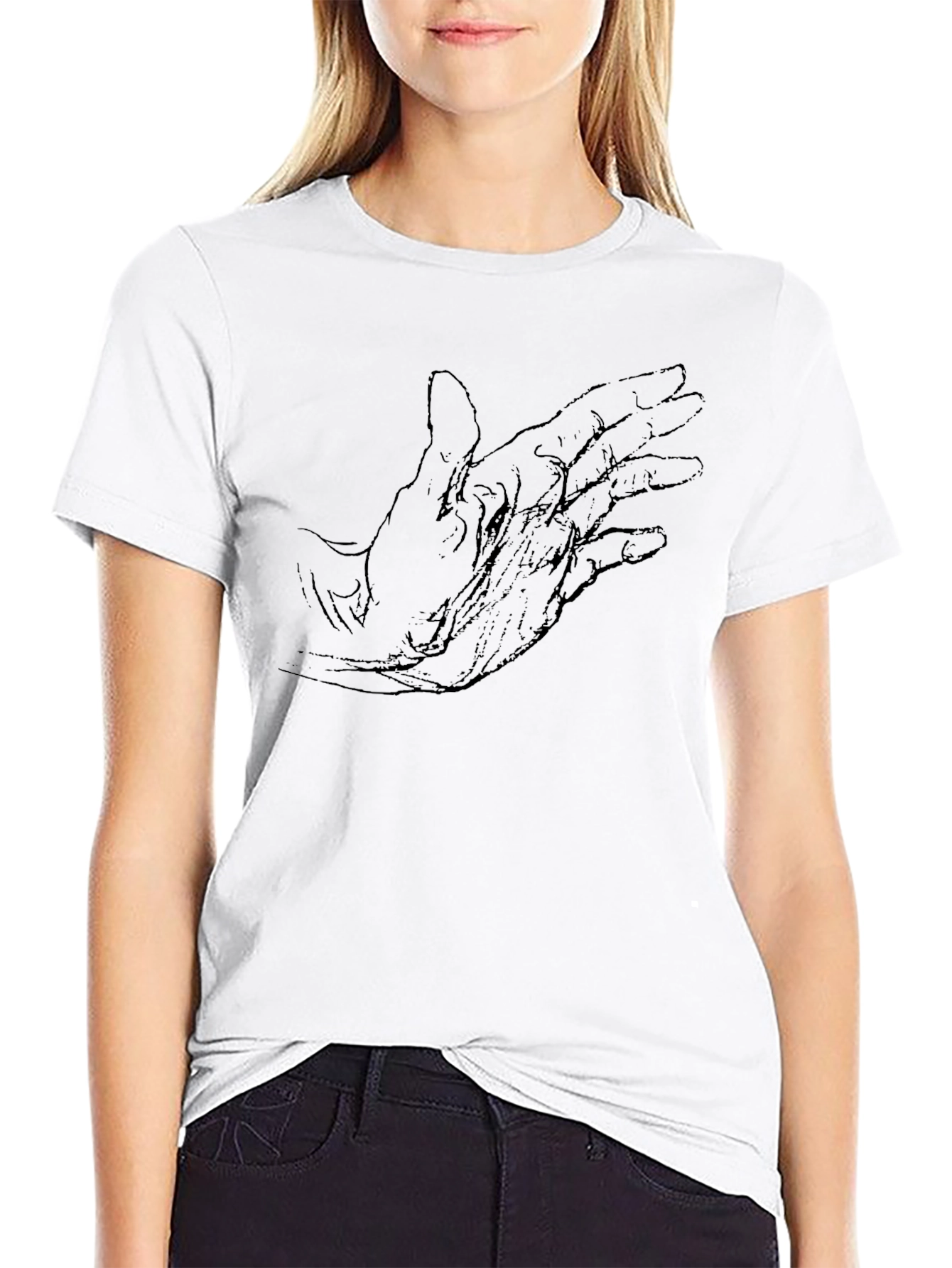 Artistic Hand Graphic Black Tee