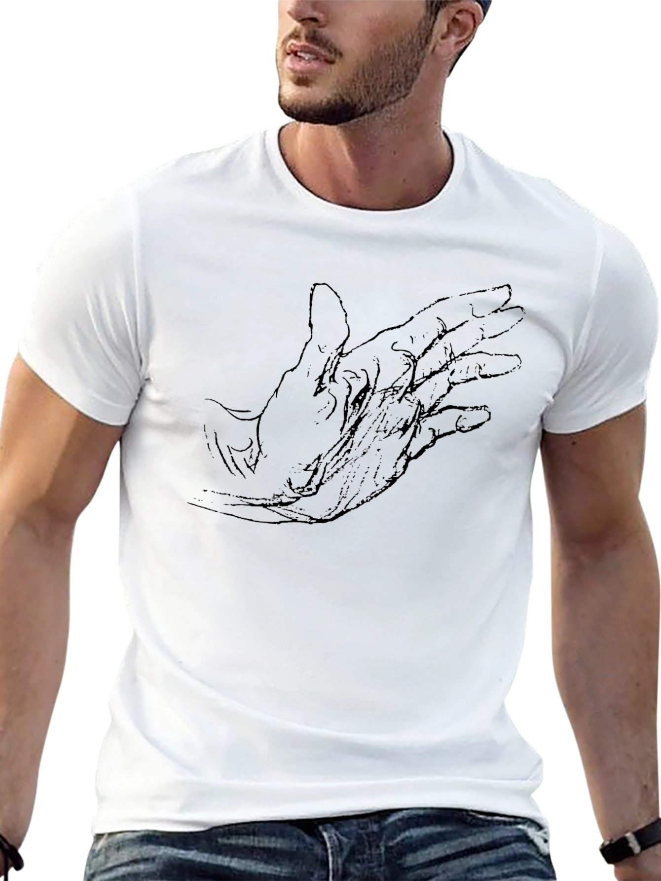 Artistic Hand Graphic Black Tee