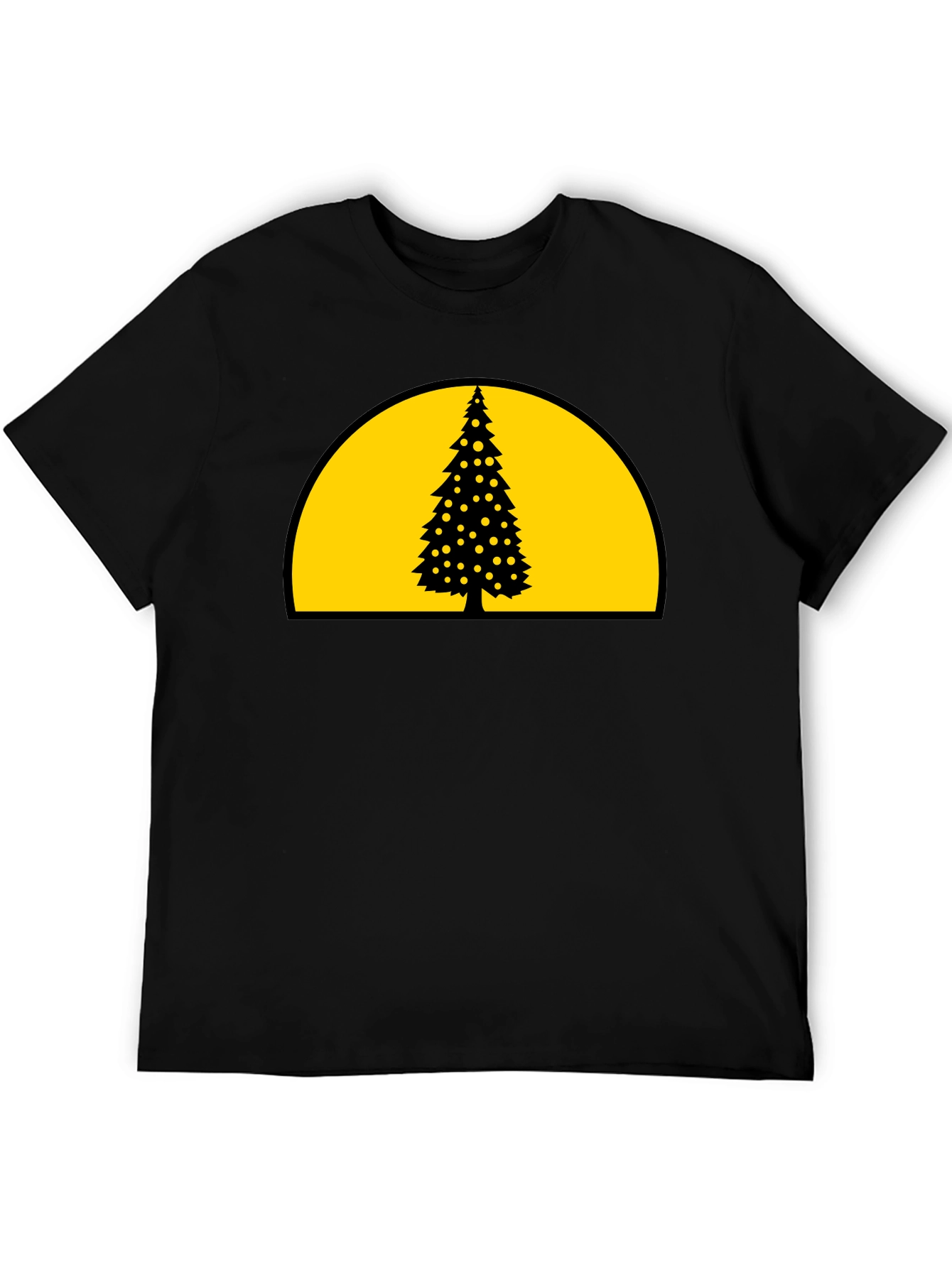 Christmas Tree Graphic T-Shirt - Black