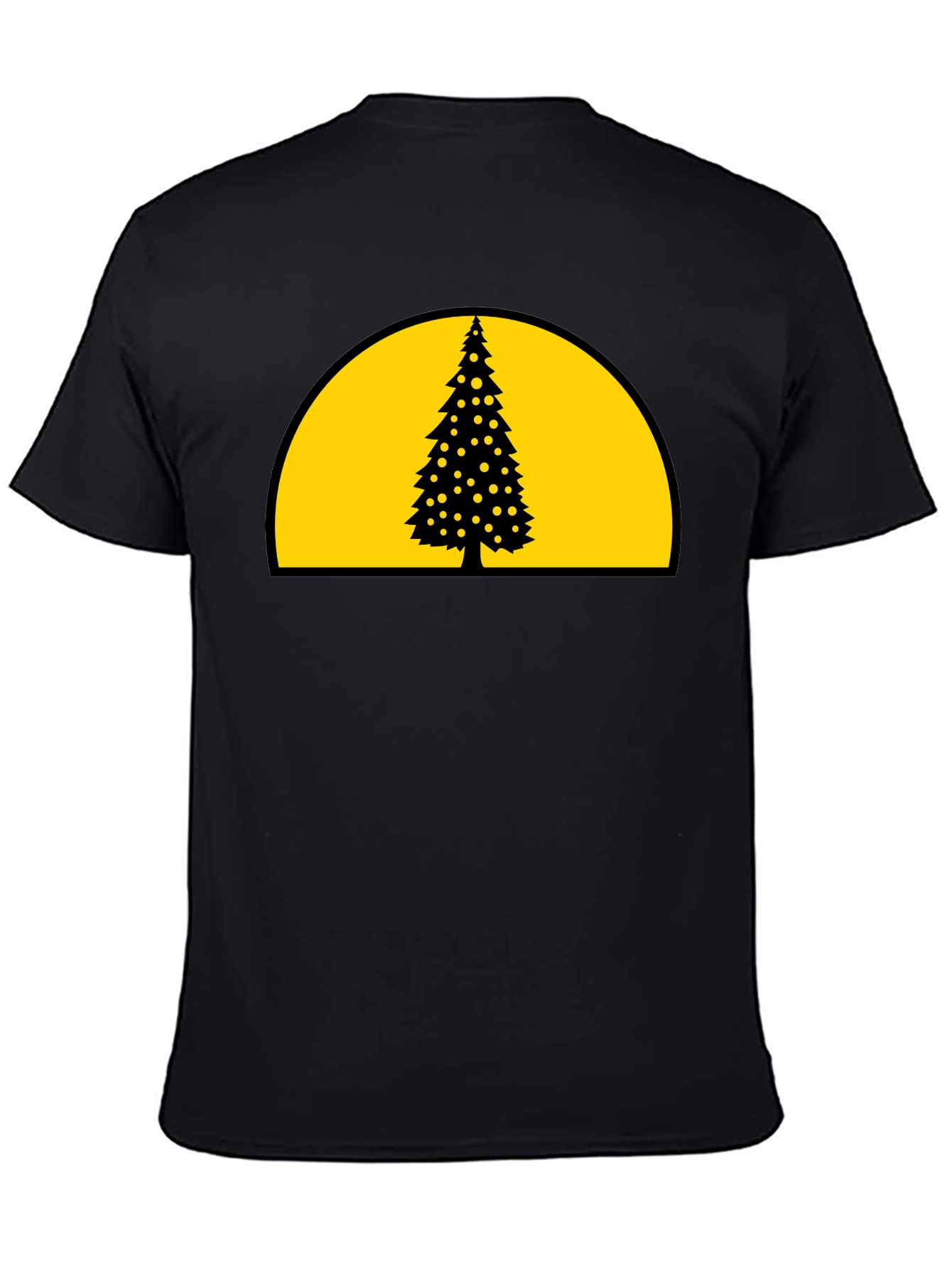 Christmas Tree Graphic T-Shirt - Black