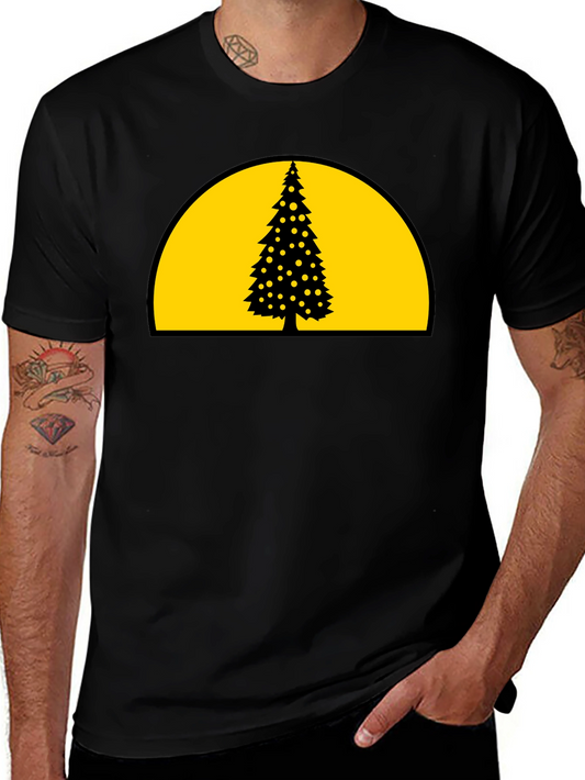 Christmas Tree Graphic T-Shirt - Black