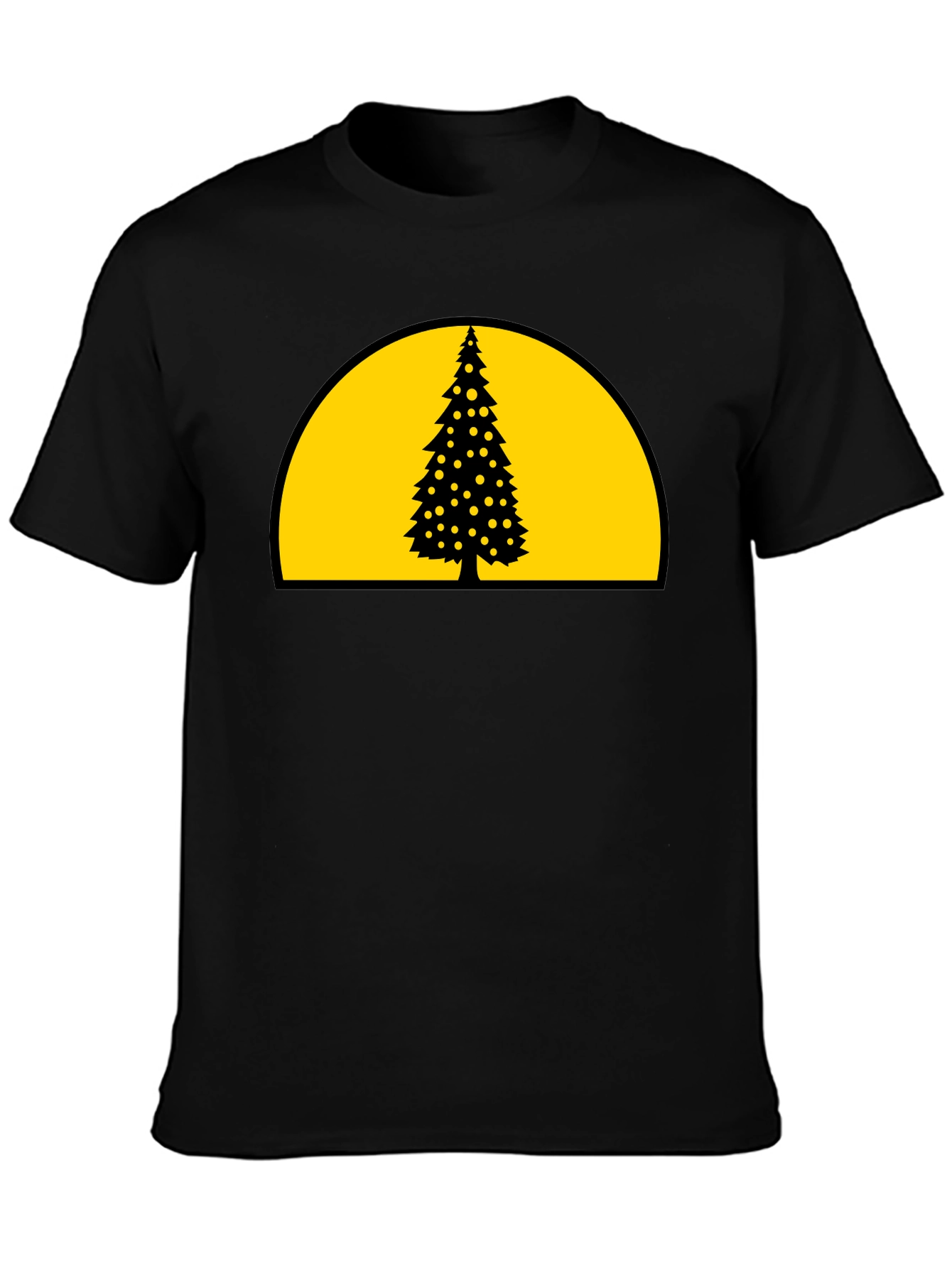 Christmas Tree Graphic T-Shirt - Black