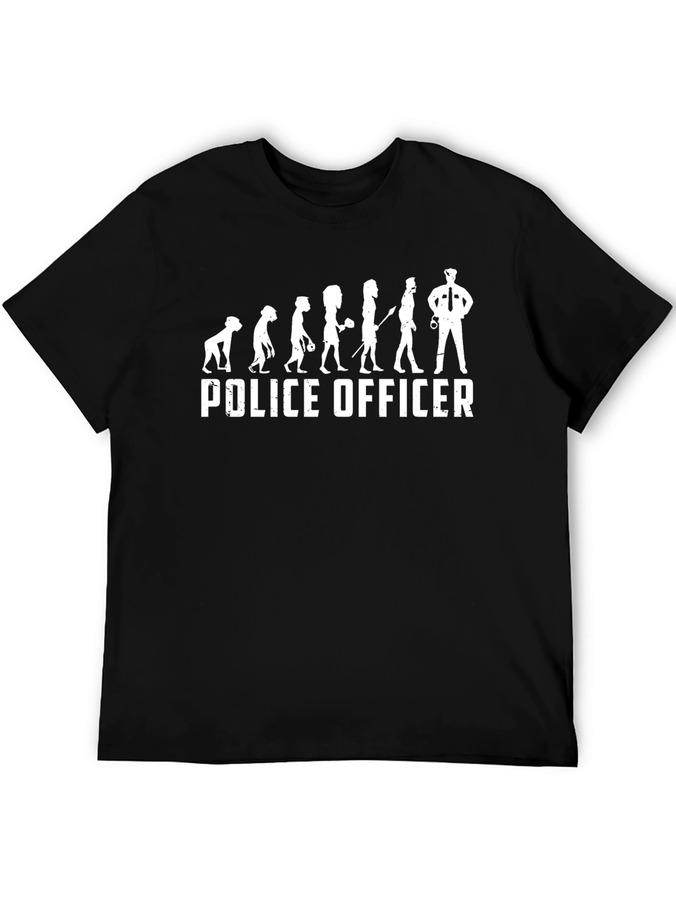 Police Officer Evolution Black Graphic Tee