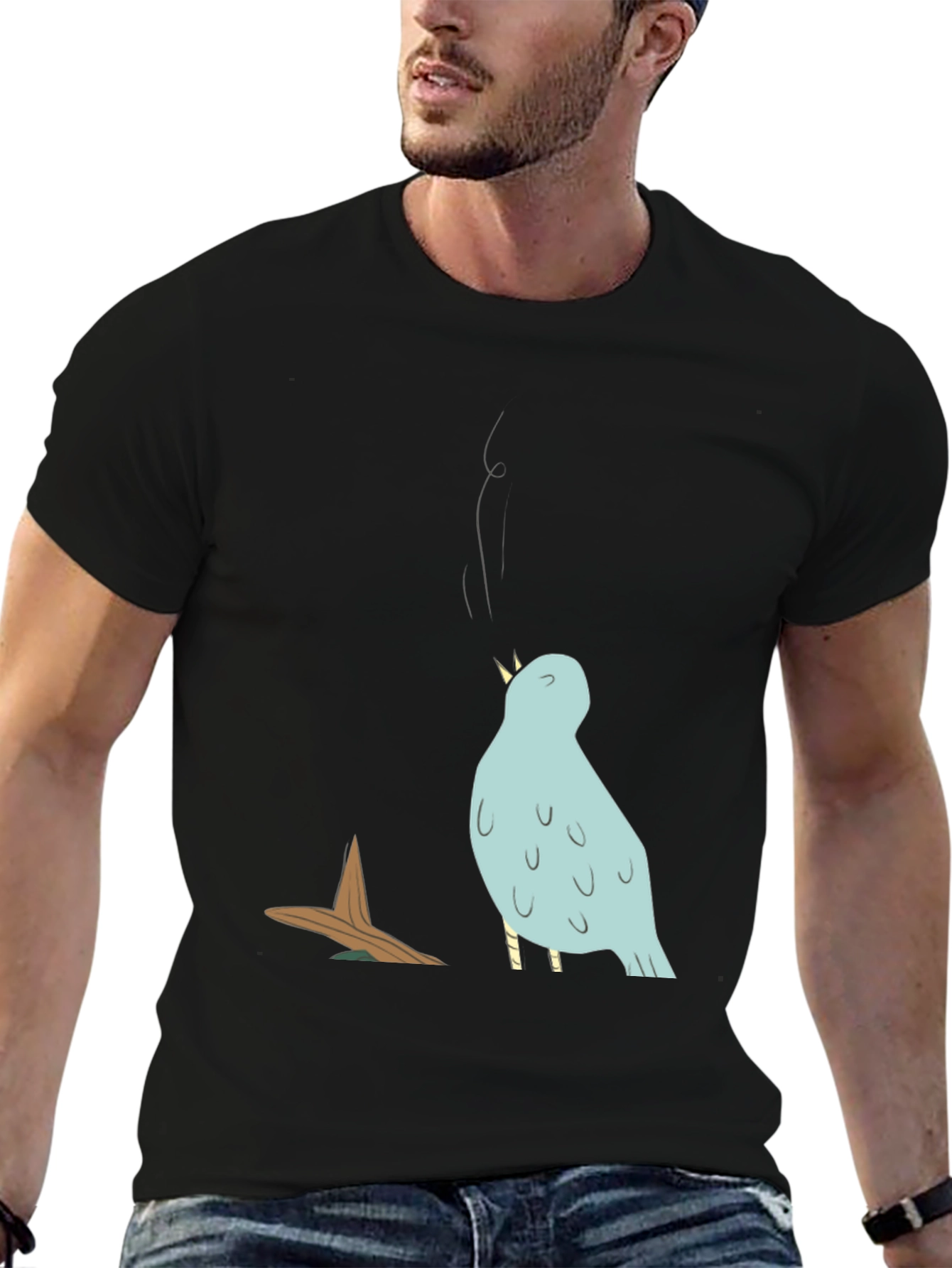 Bird Graphic T-Shirt - Casual Cotton Tee