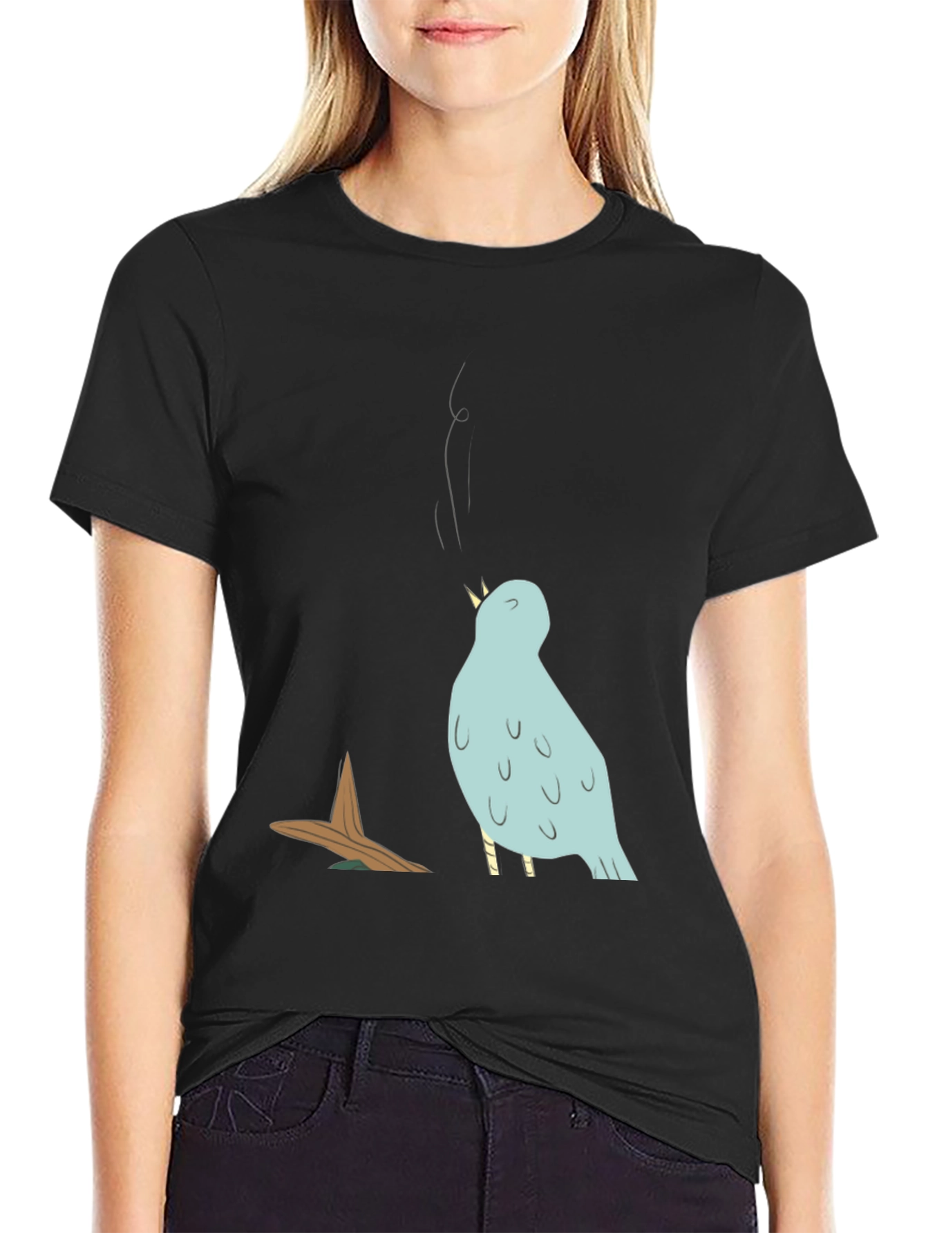 Bird Graphic T-Shirt - Casual Cotton Tee