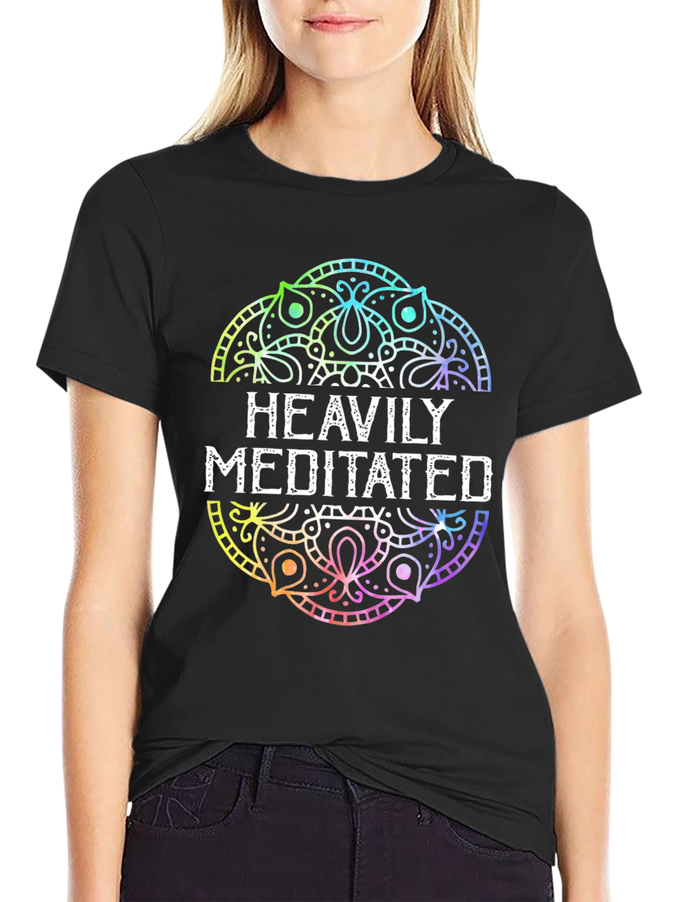 Heavily Meditated Mandala T-Shirt - Black