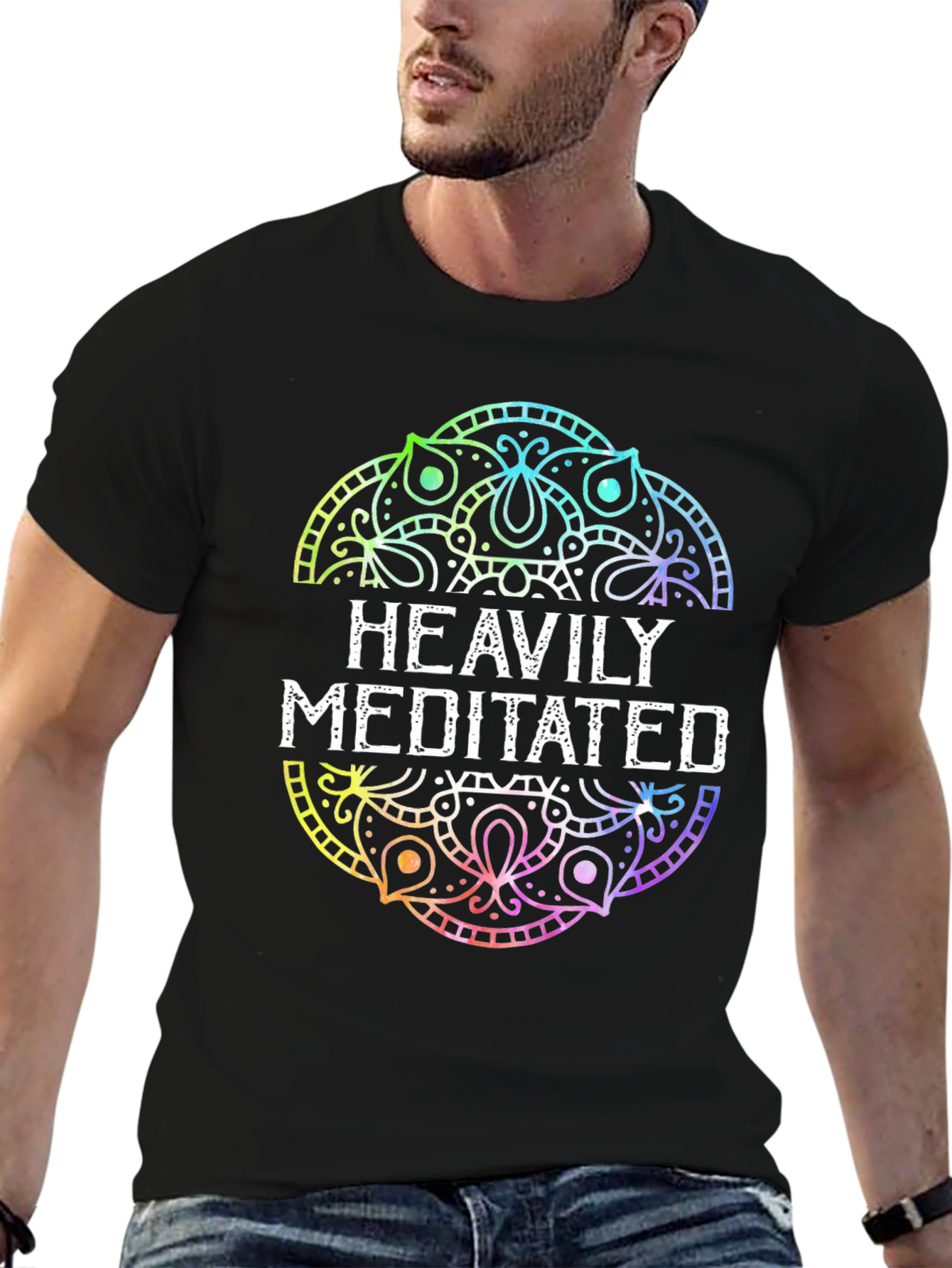 Heavily Meditated Mandala T-Shirt - Black