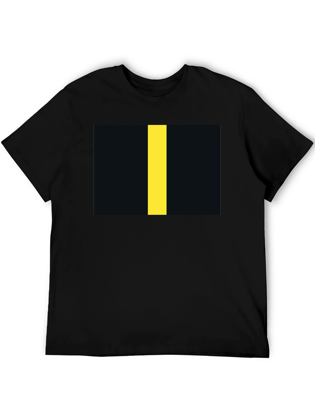 Black T-Shirt with Yellow Stripe