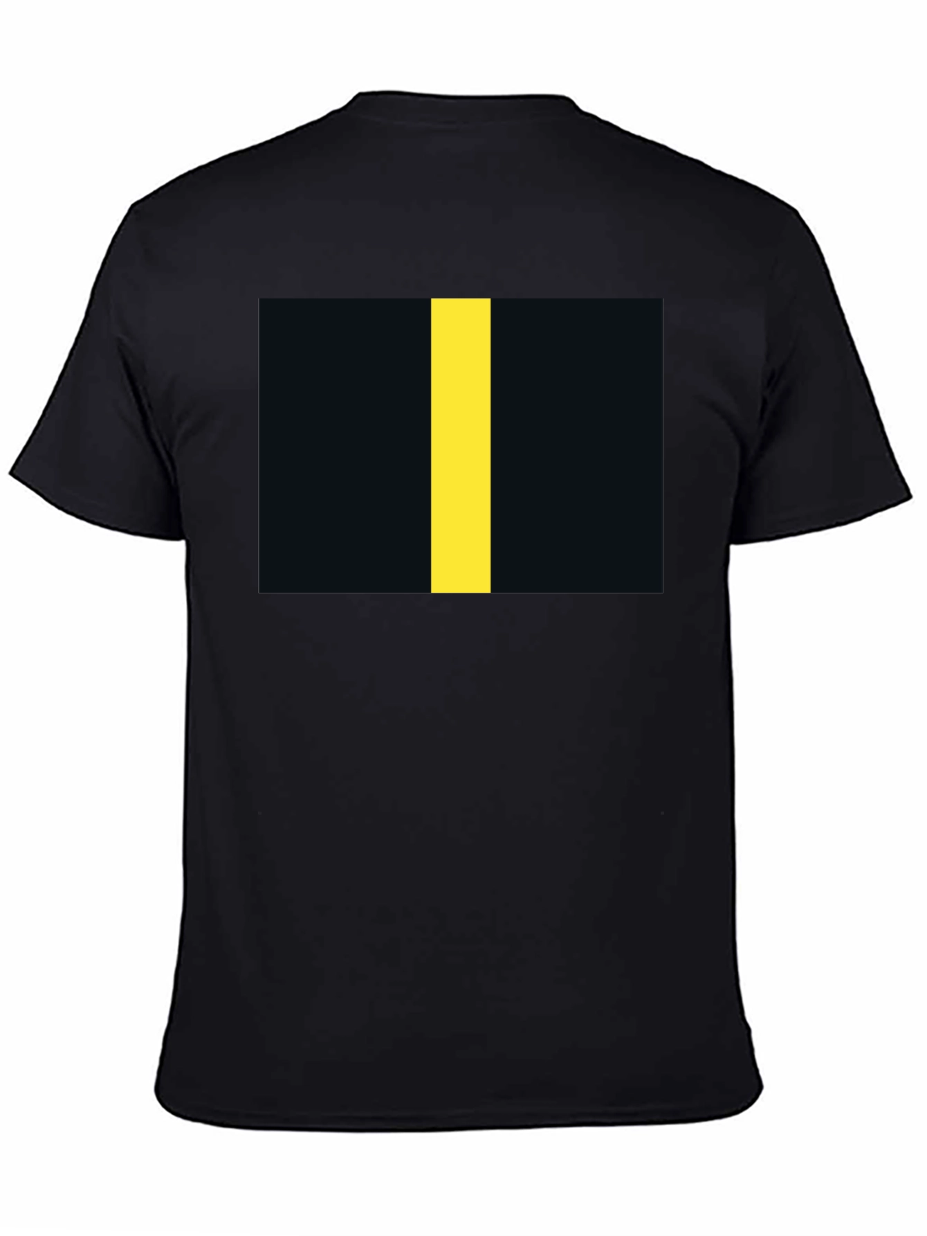 Black T-Shirt with Yellow Stripe