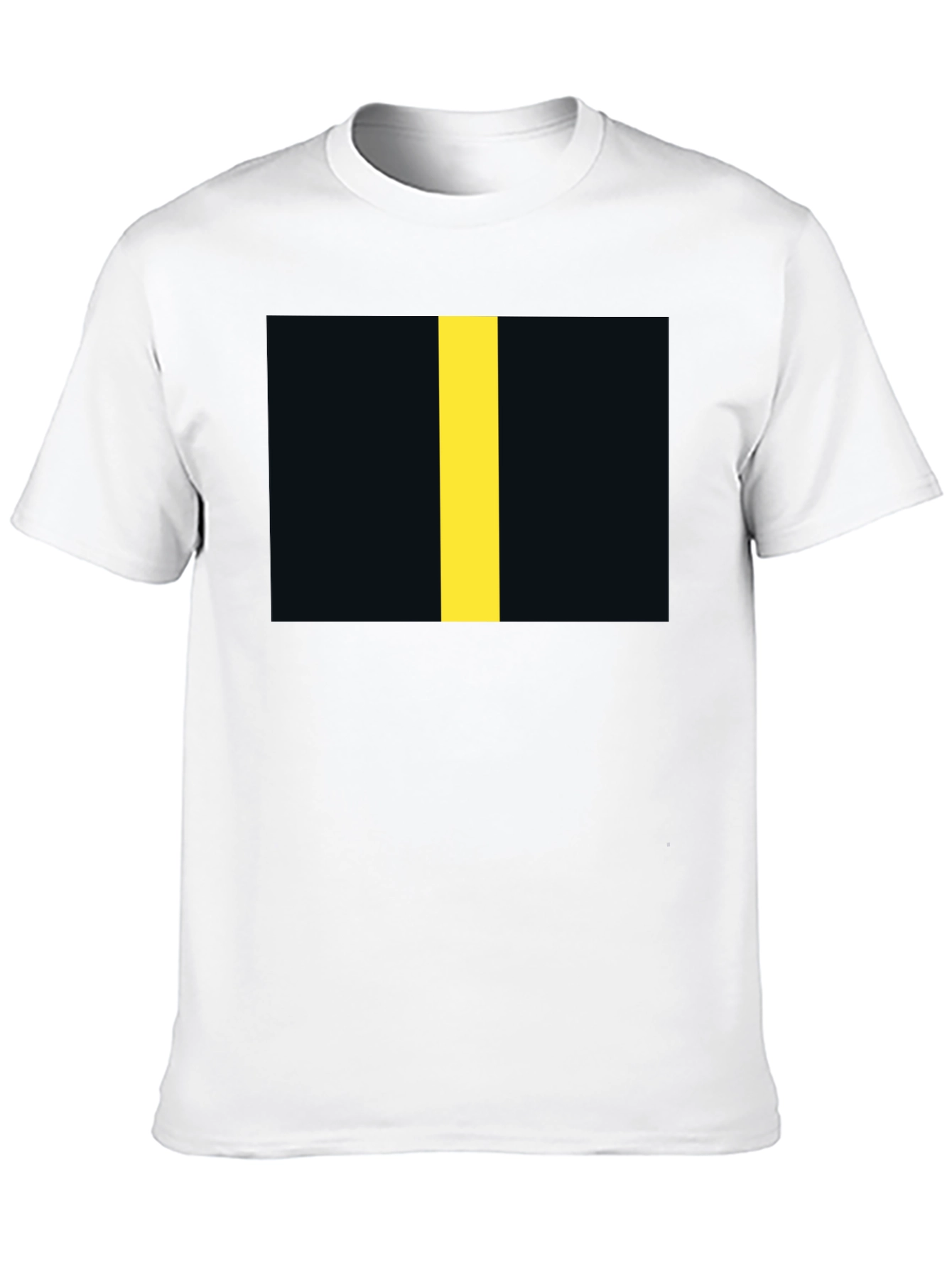Black T-Shirt with Yellow Stripe