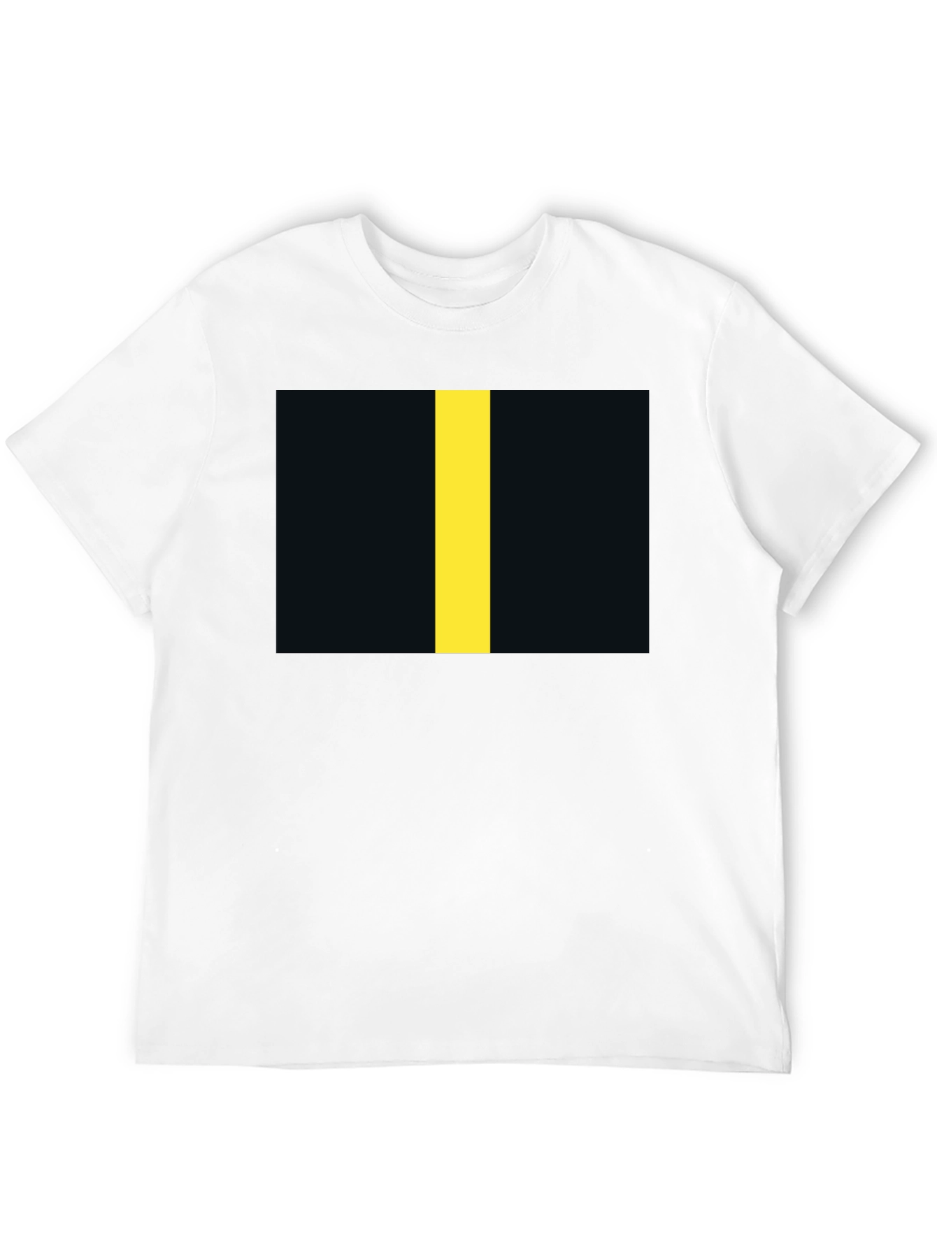 Black T-Shirt with Yellow Stripe