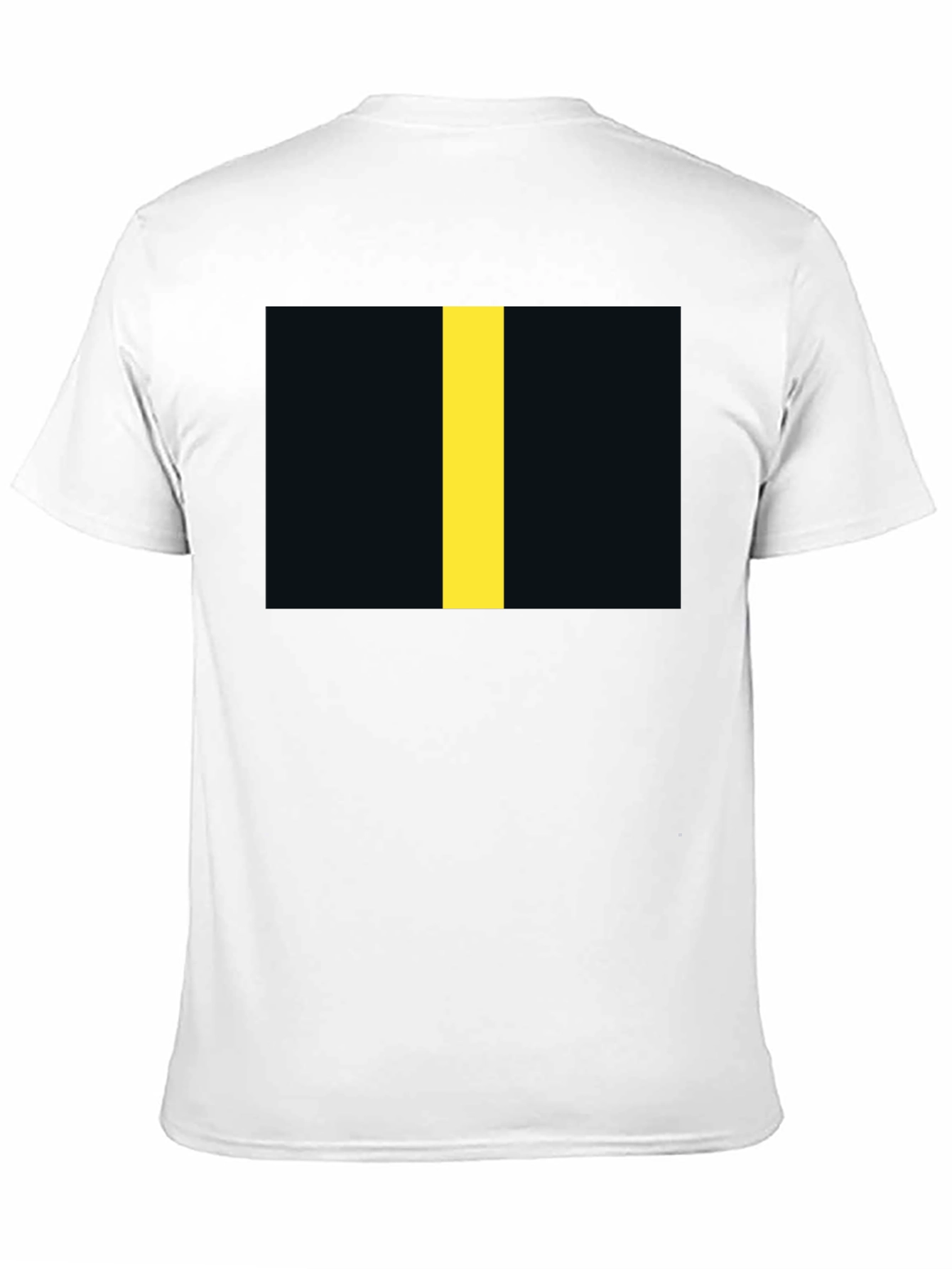 Black T-Shirt with Yellow Stripe