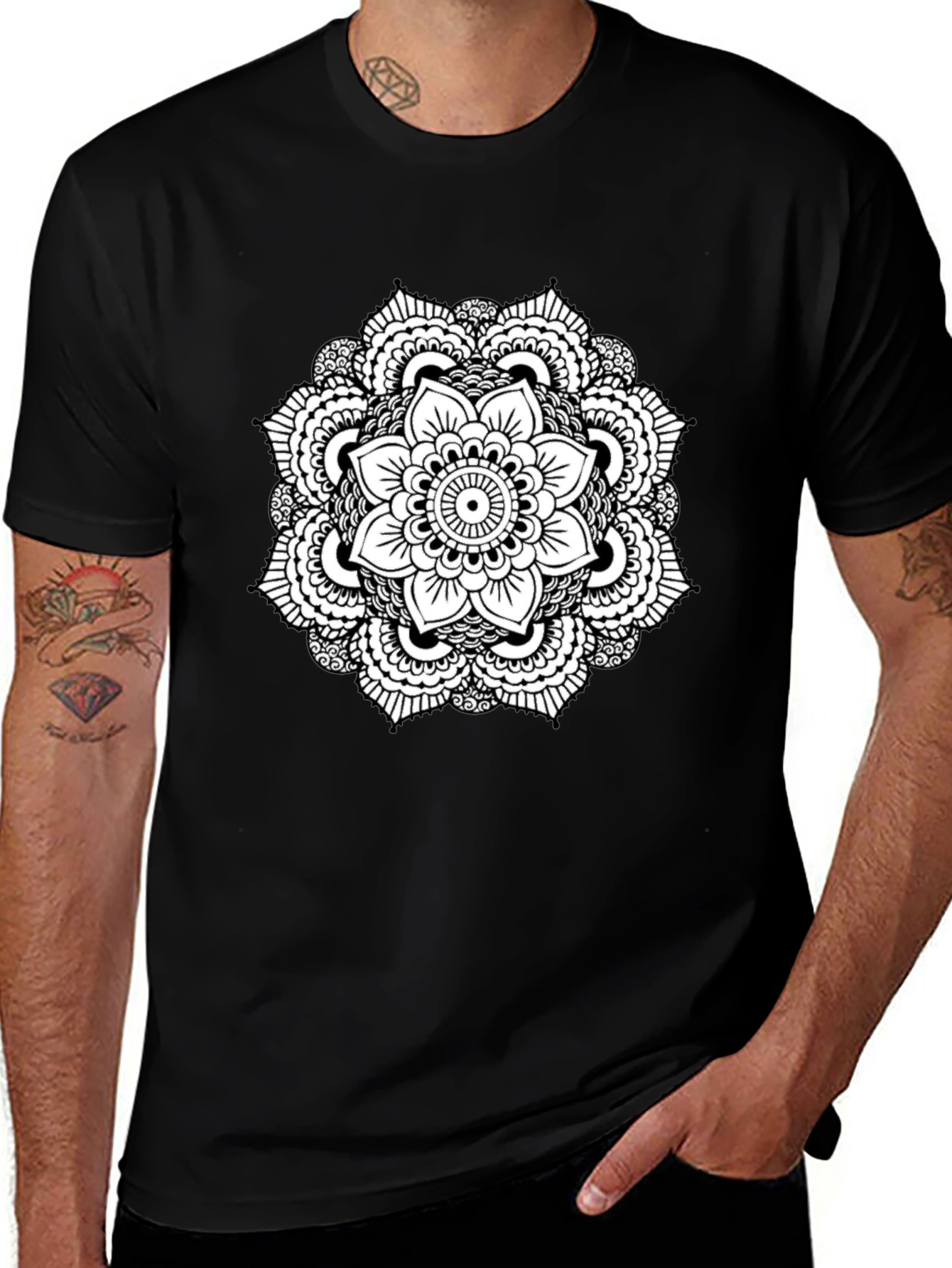 Black Mandala T-Shirt - Stylish Graphic Tee