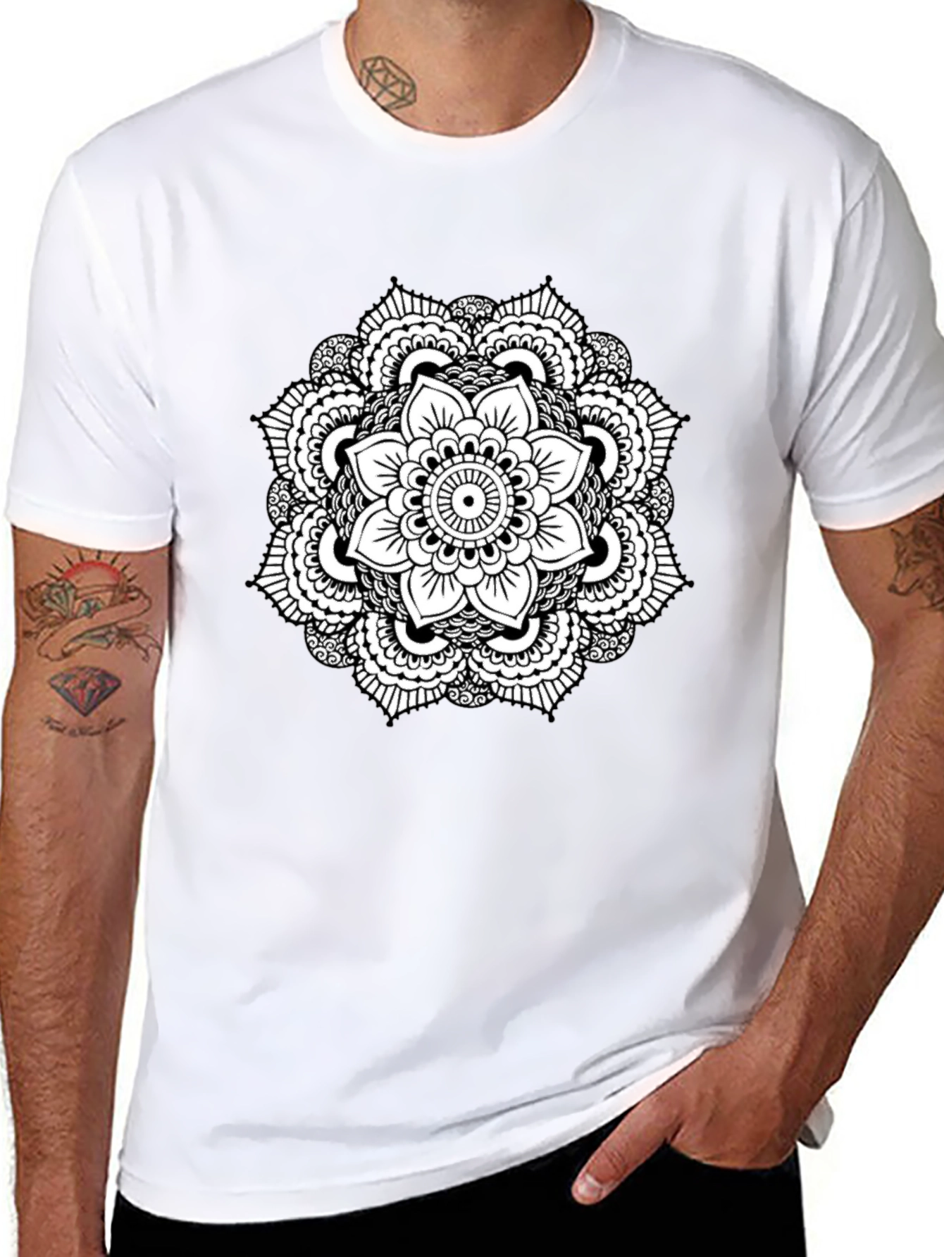 Black Mandala T-Shirt - Stylish Graphic Tee