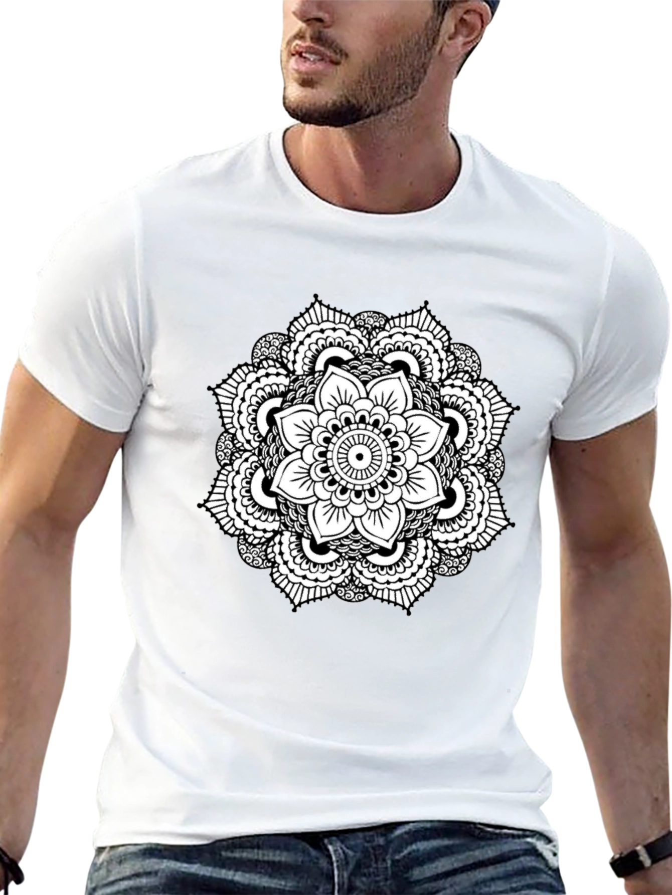 Black Mandala T-Shirt - Stylish Graphic Tee