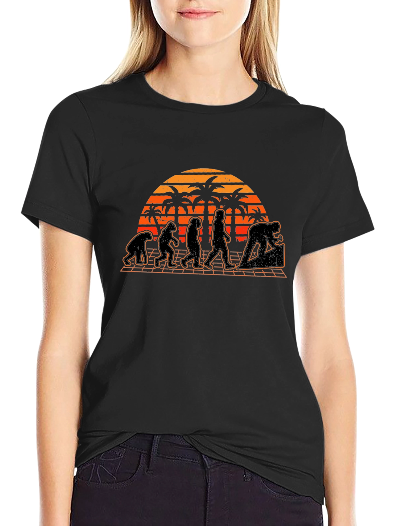 Evolution Graphic T-Shirt - Beach Sunset Design