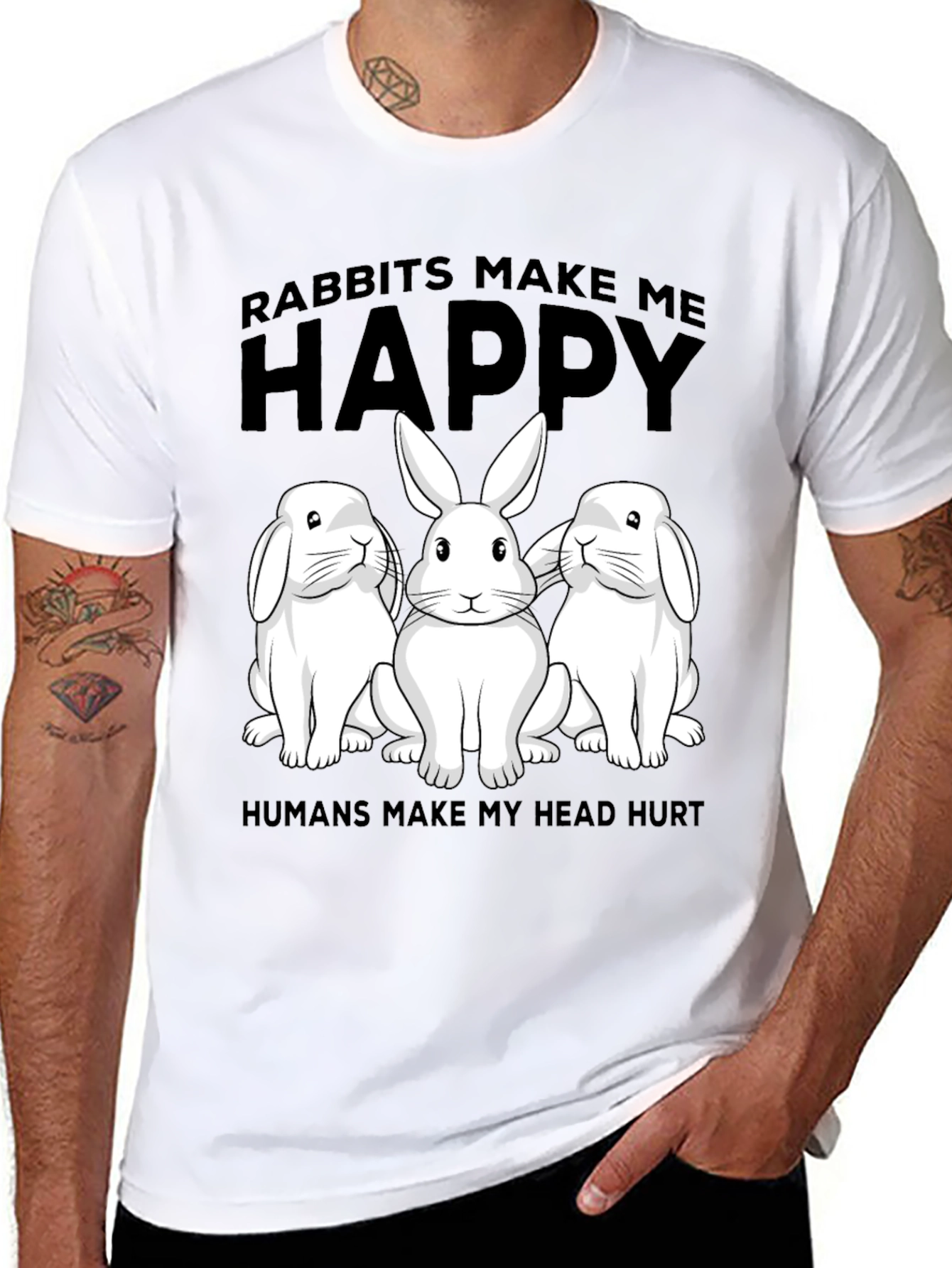 Rabbit Lover T-Shirt: Humans Make My Head Hurt