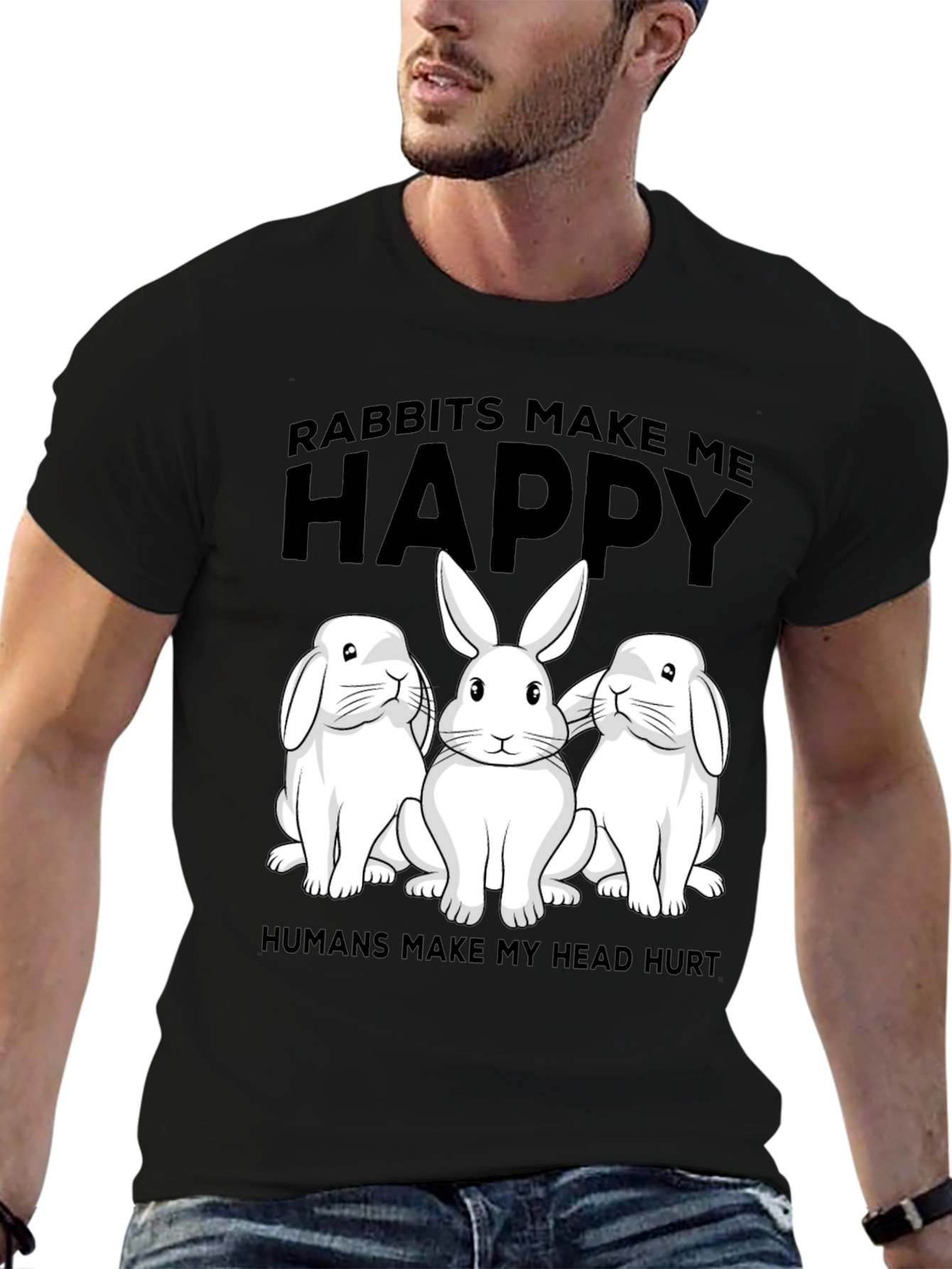Rabbit Lover T-Shirt: Humans Make My Head Hurt