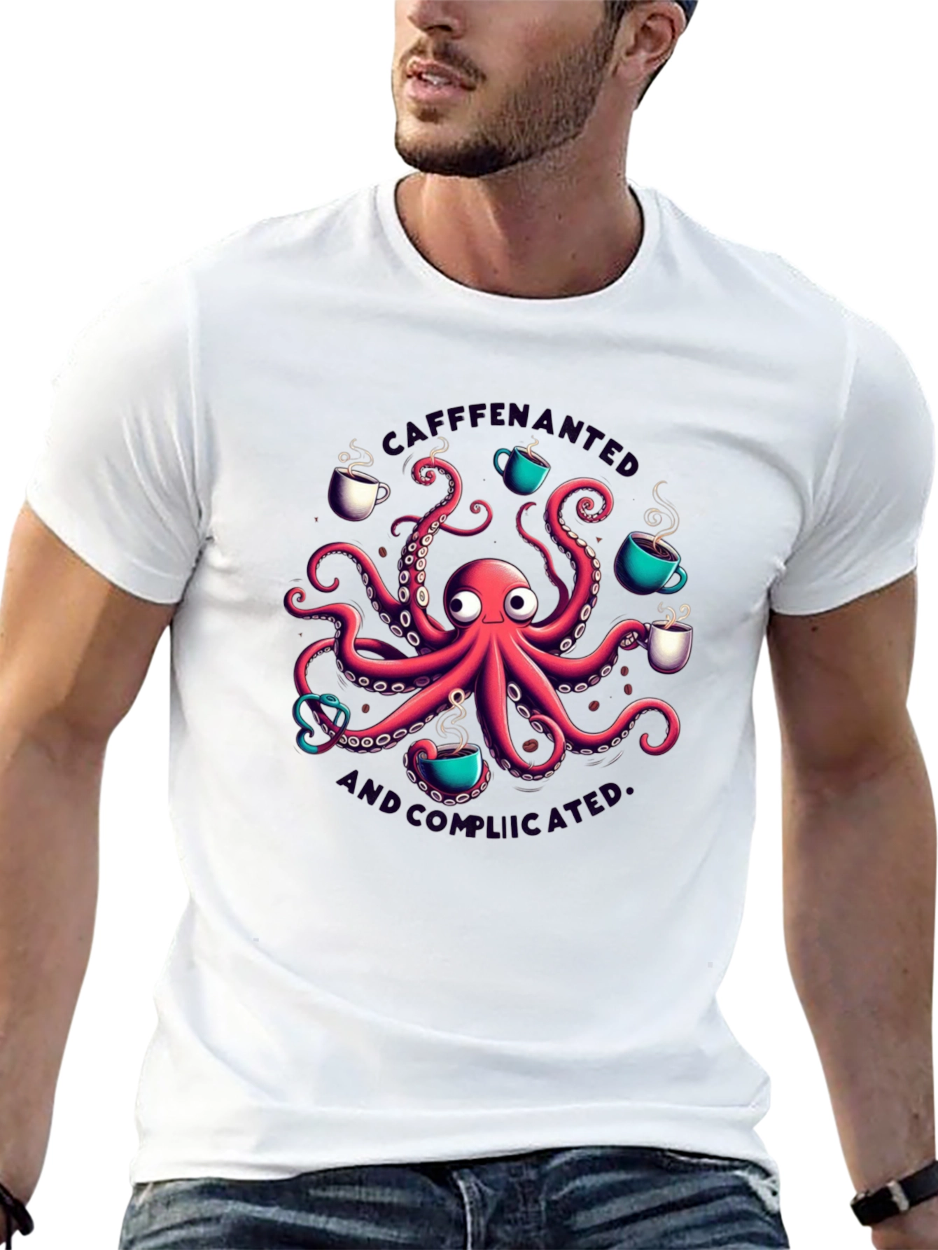 Caffeinated & Complicated Octopus T-Shirt
