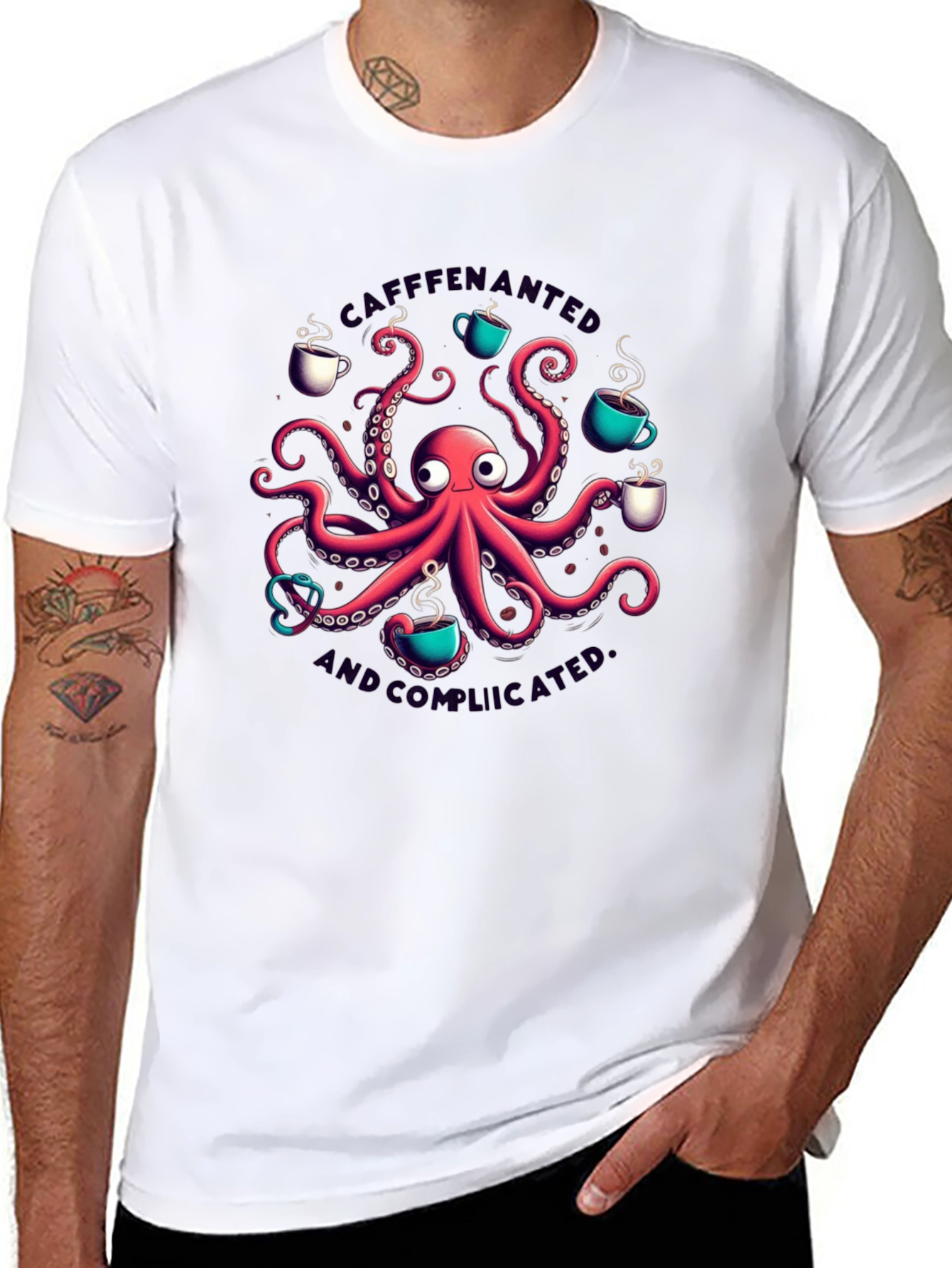 Caffeinated & Complicated Octopus T-Shirt