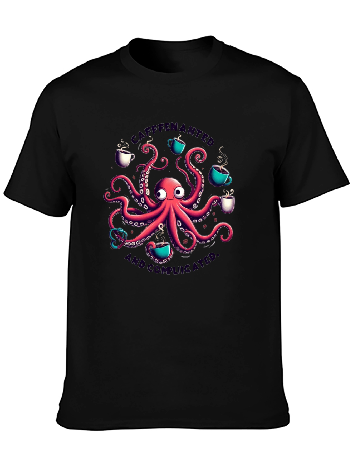 Caffeinated & Complicated Octopus T-Shirt