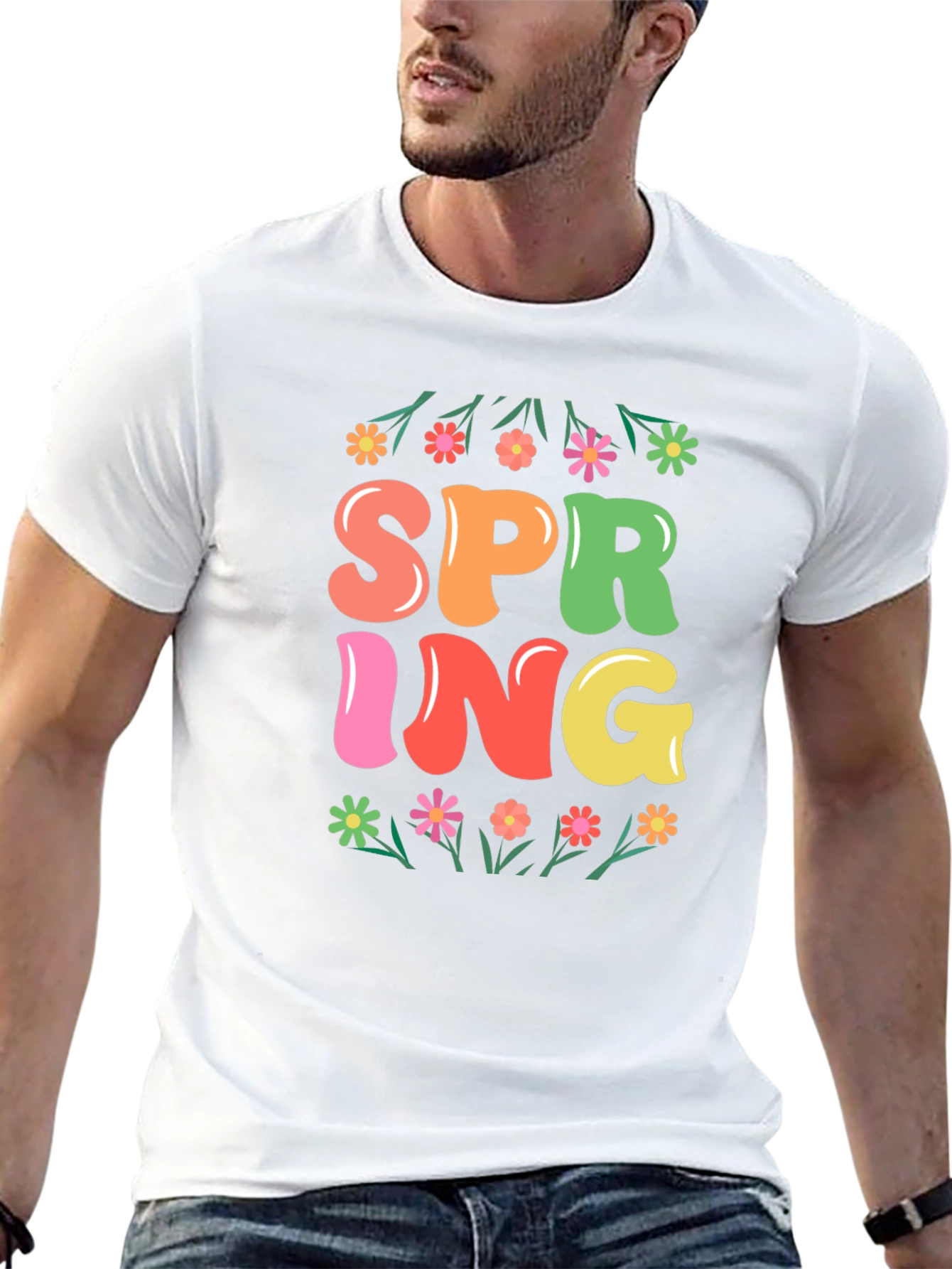 Spring Graphic Tee - Floral Design