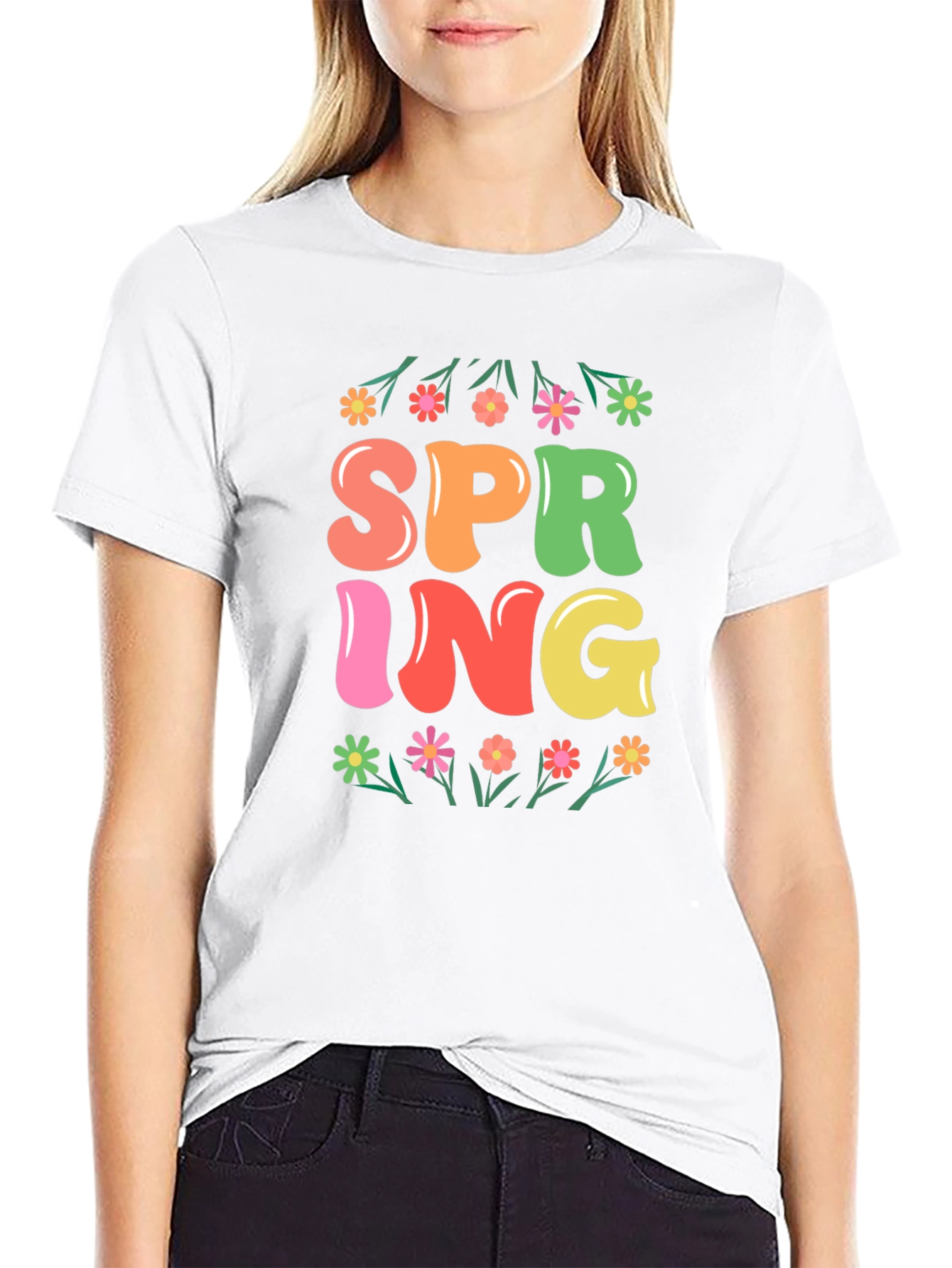 Spring Graphic Tee - Floral Design