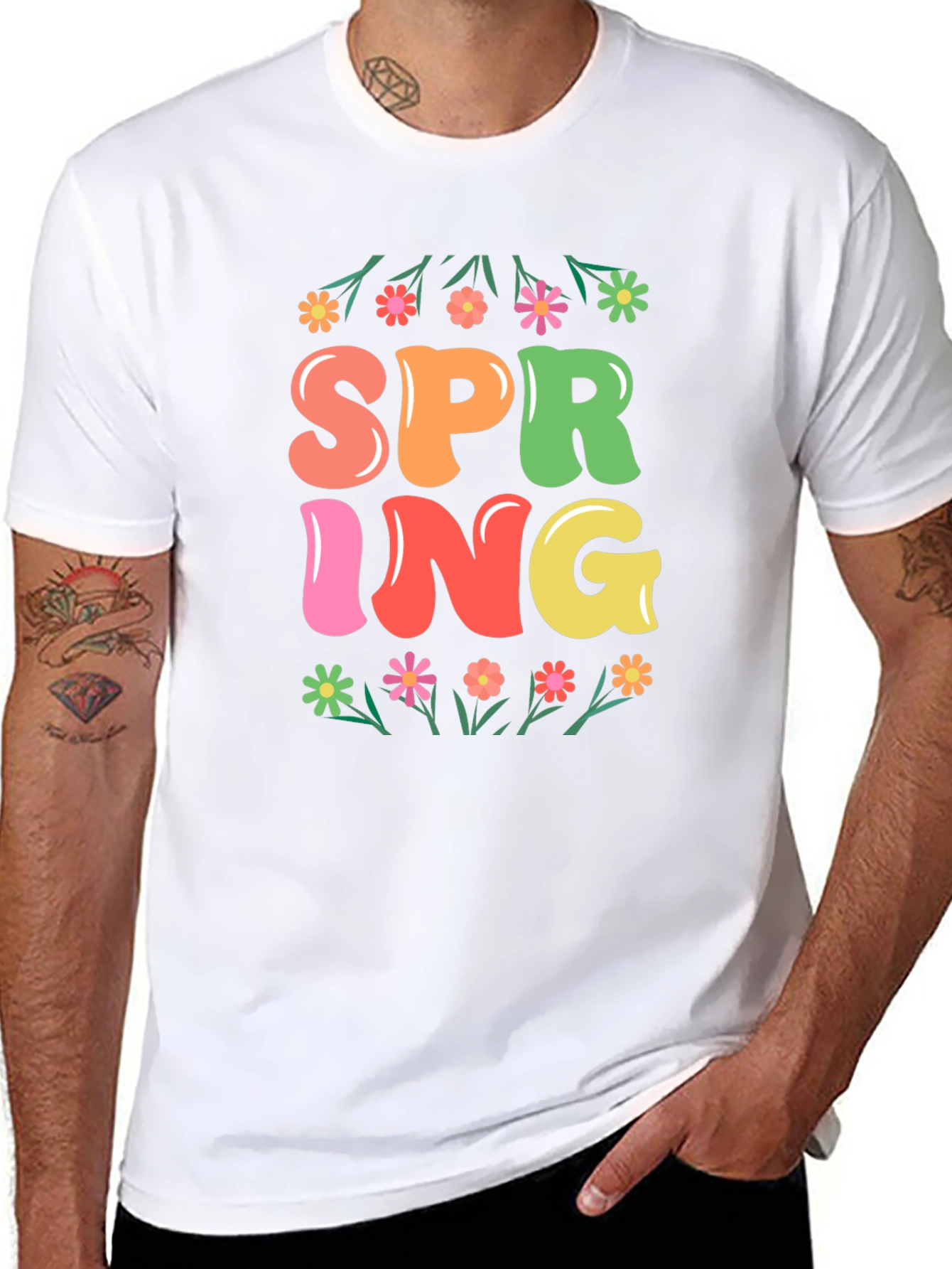 Spring Graphic Tee - Floral Design