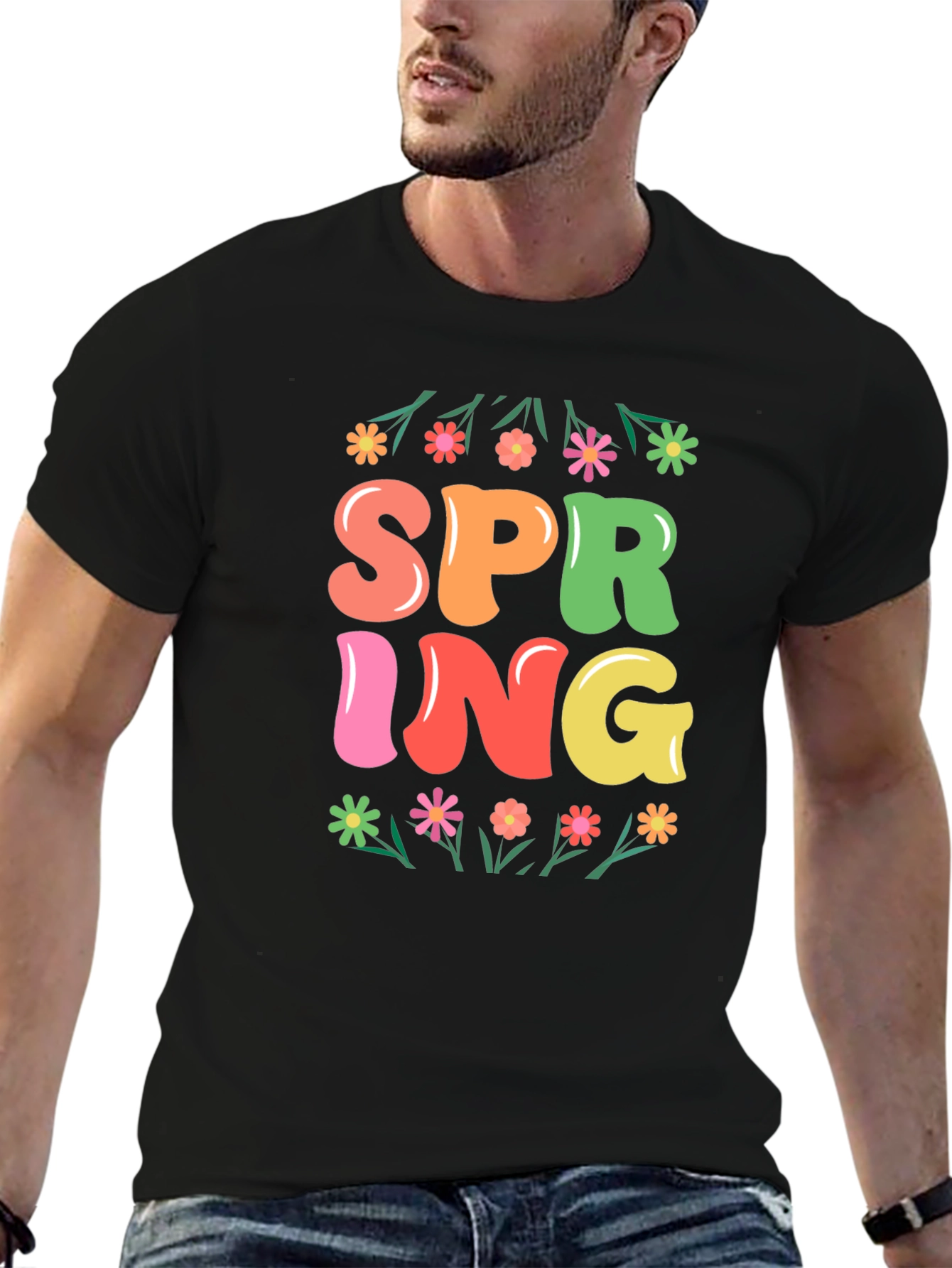 Spring Graphic Tee - Floral Design