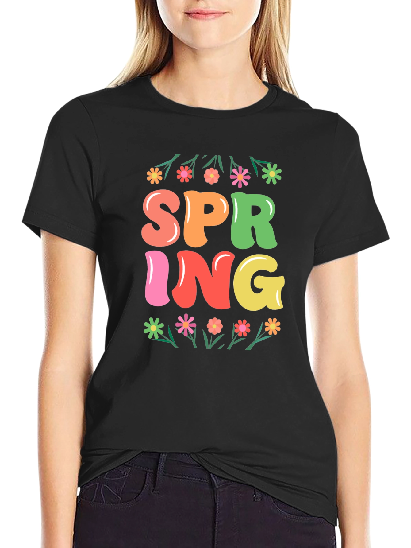 Spring Graphic Tee - Floral Design