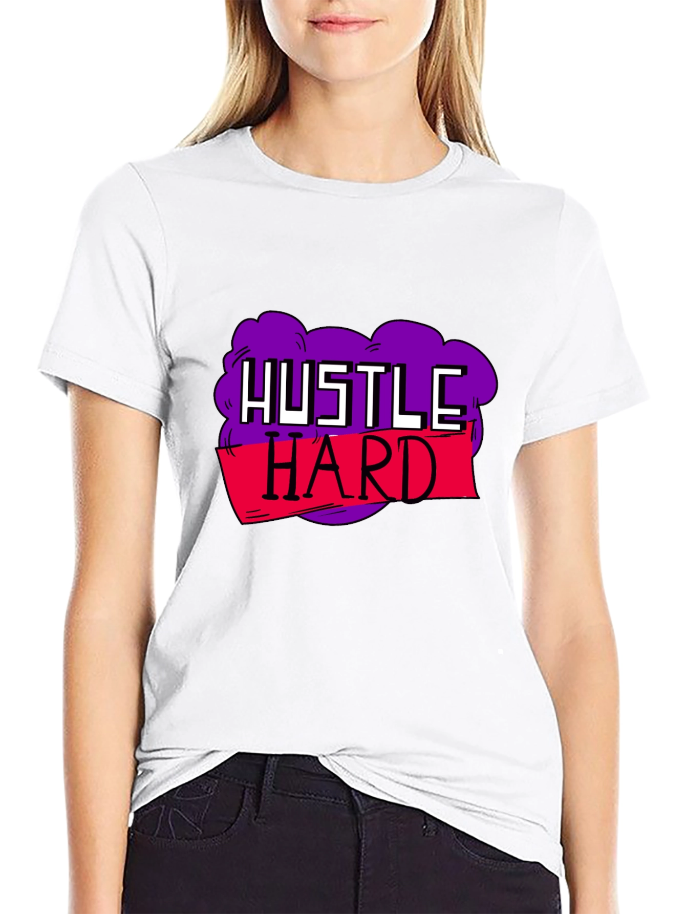 Hustle Hard Graphic Tee - Motivational Black T-Shirt